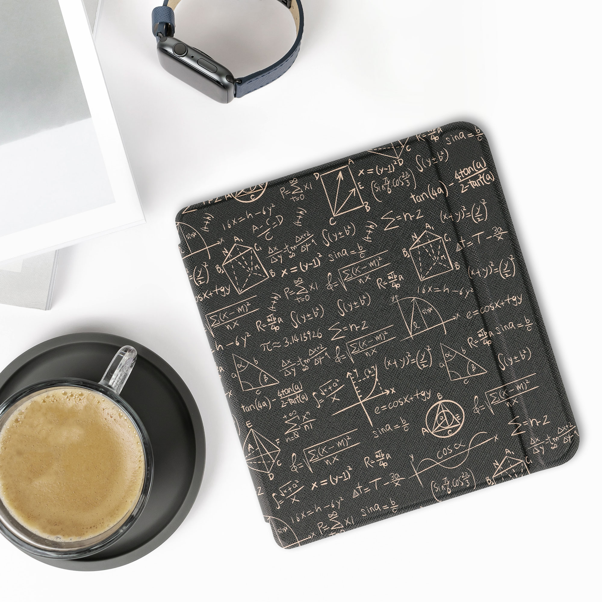 Pouzdro na čtečku kwmobile pro Tolino Vision 6 - motiv Equation, zelená / žlutá