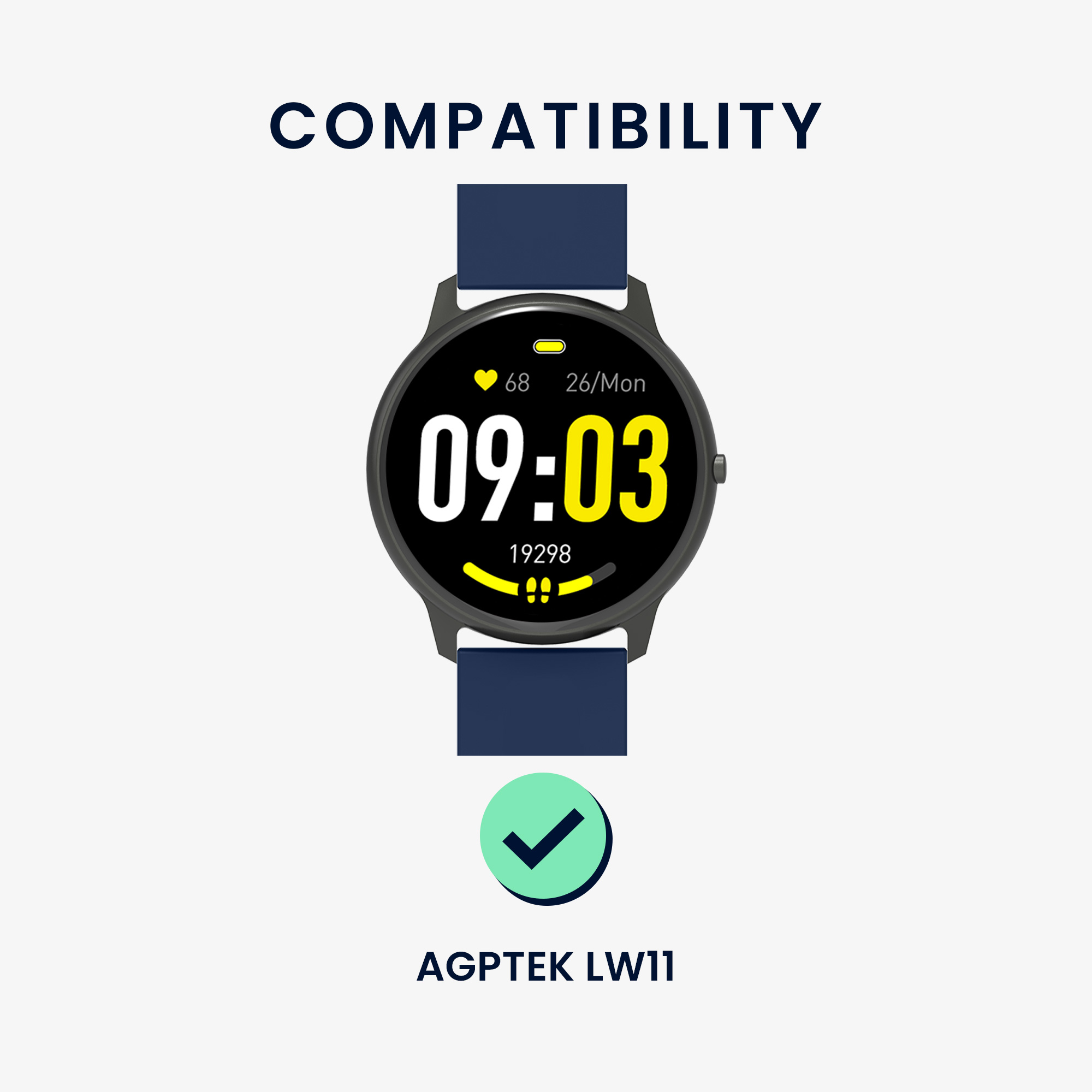Řemínek kwmobile pro AGPTEK LW11, černá / tmavě modrá
