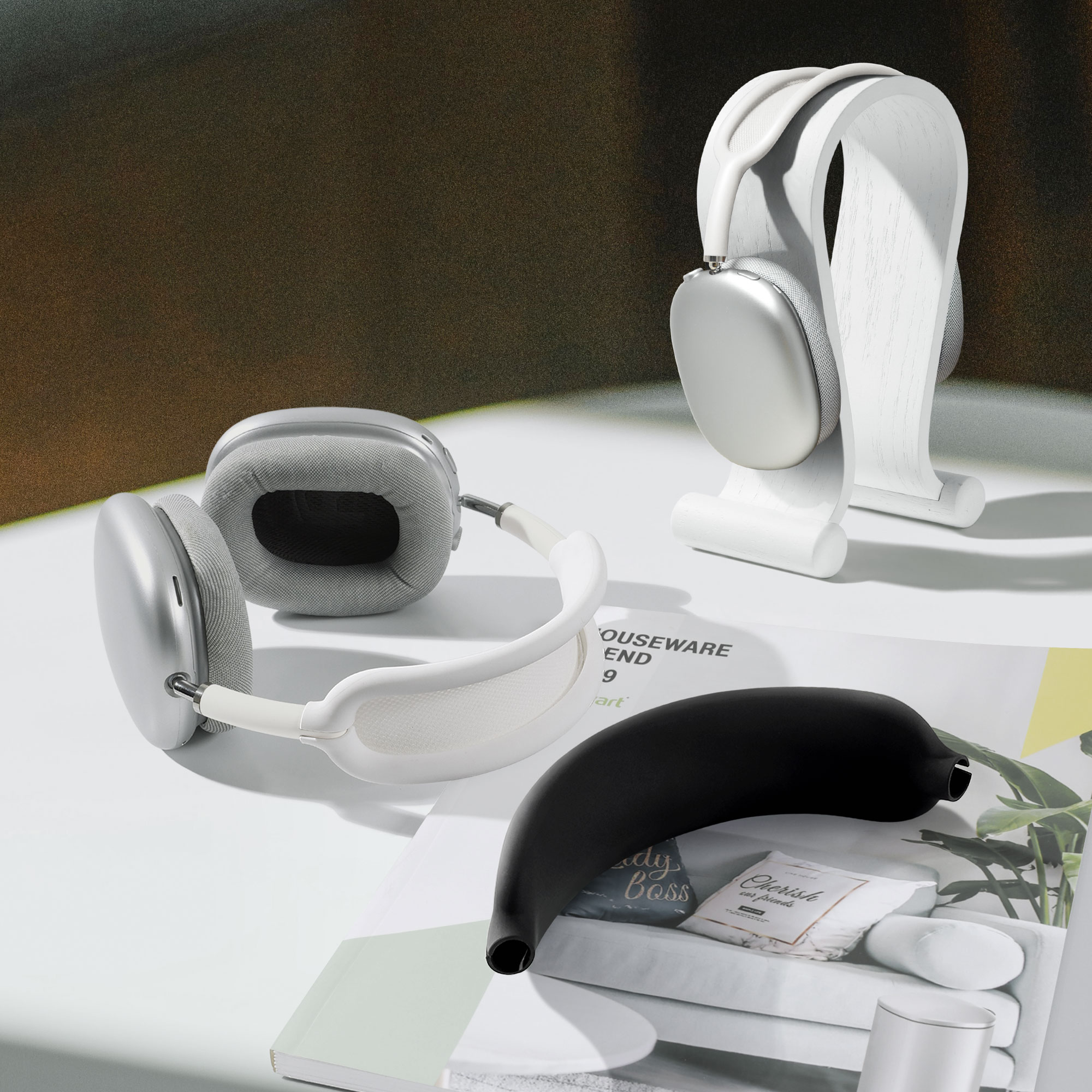 Chránič náhlavního mostu pro Apple AirPods Max / AirPods Max 2 kwmobile silikonové - černá