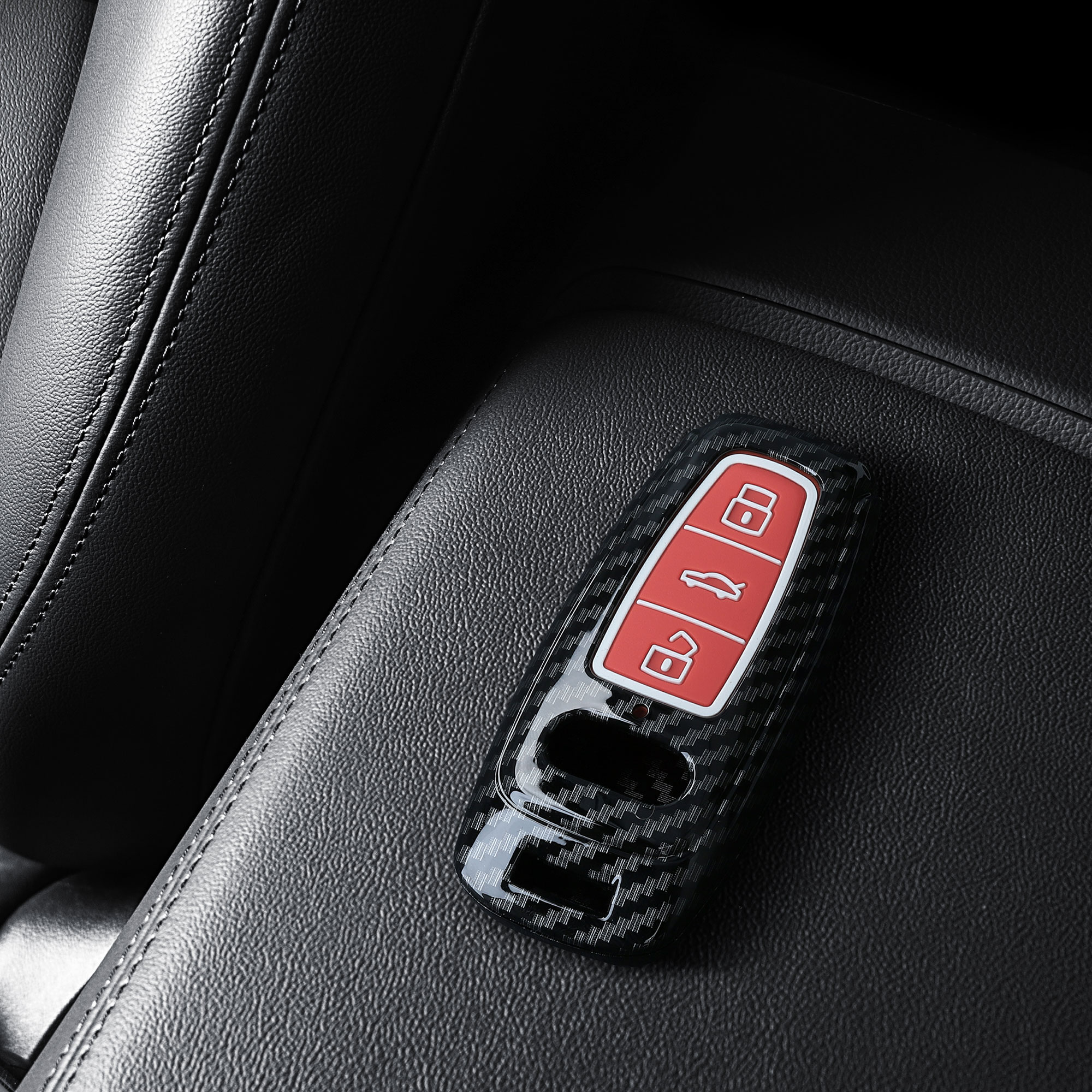 Pevné pouzdro na klíč od auta Audi A6-A8 Q7-Q8 Carbon