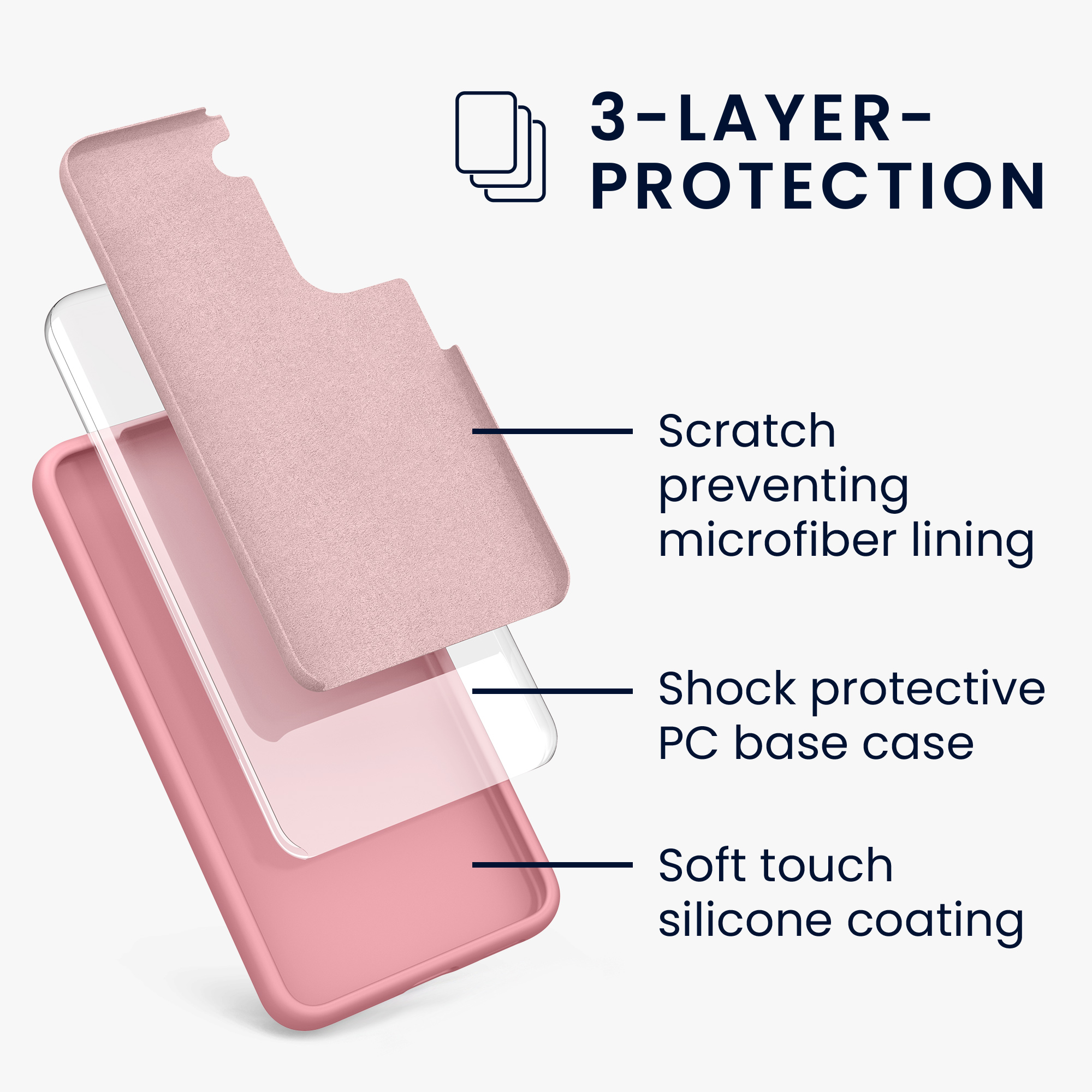 Kryt na mobil Galaxy S22 kwmobile Soft Cover světle růžová
