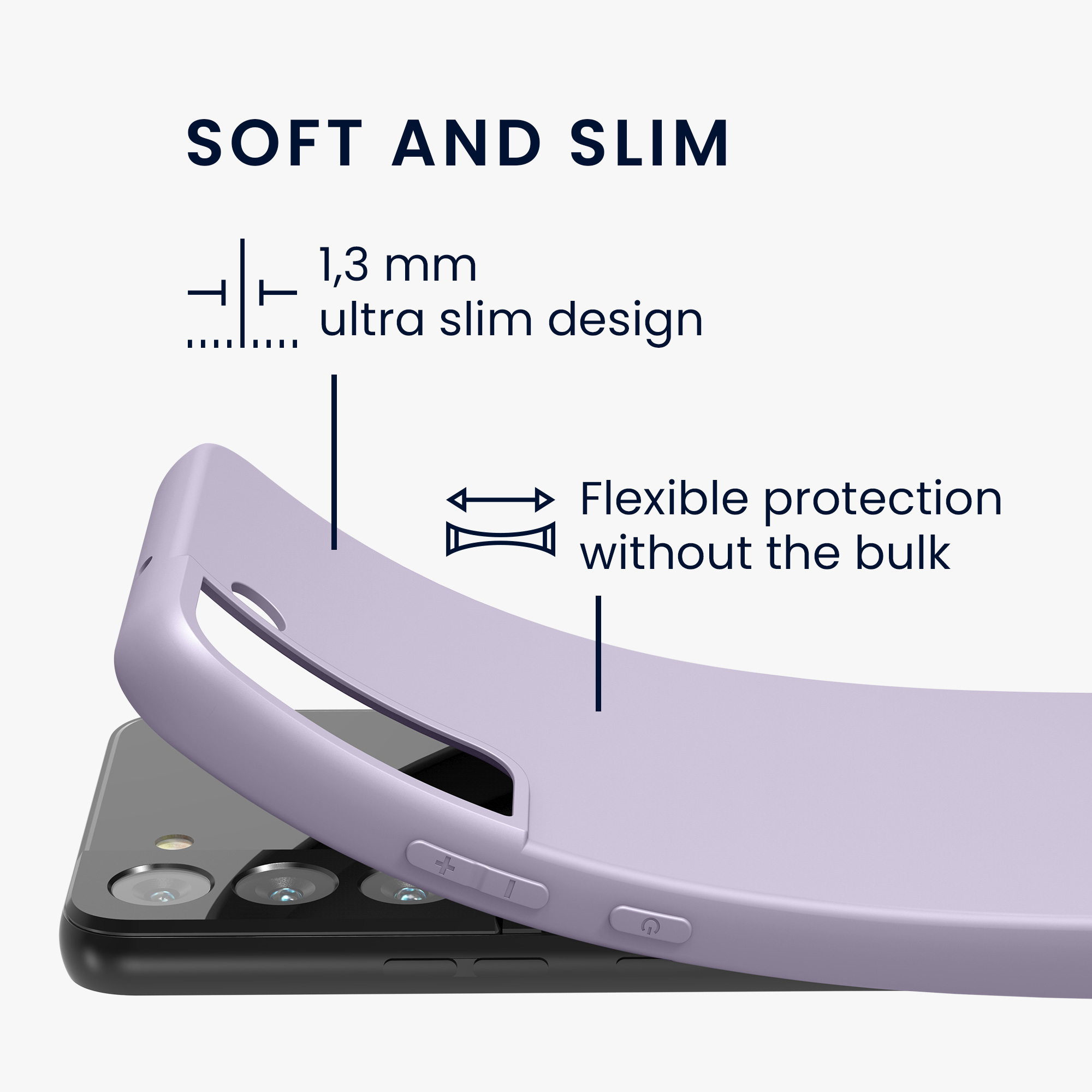 Kryt na mobil Galaxy S22 kwmobile Soft Cover levandulová