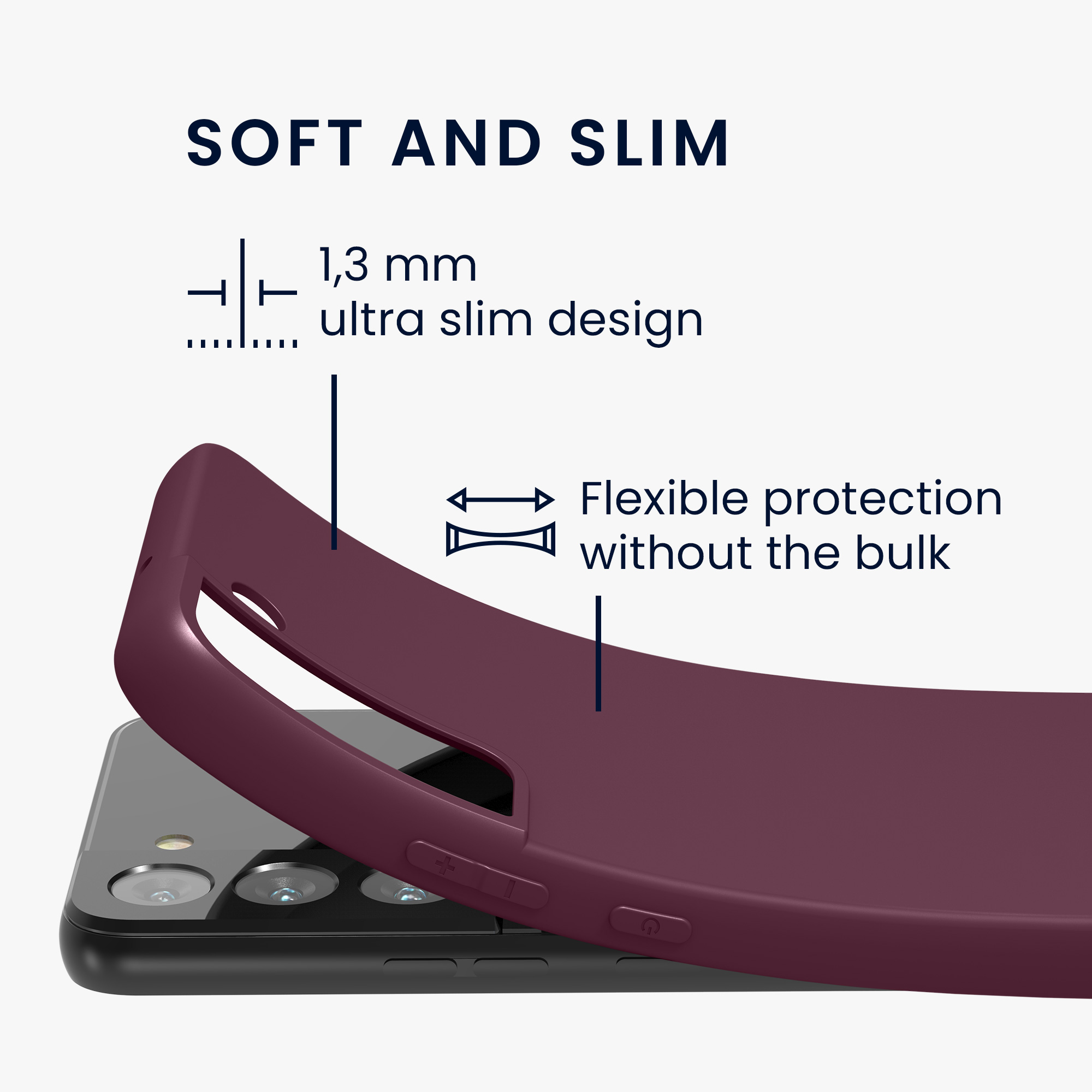 Kryt na mobil Galaxy S22 kwmobile Soft Cover vínově fialová