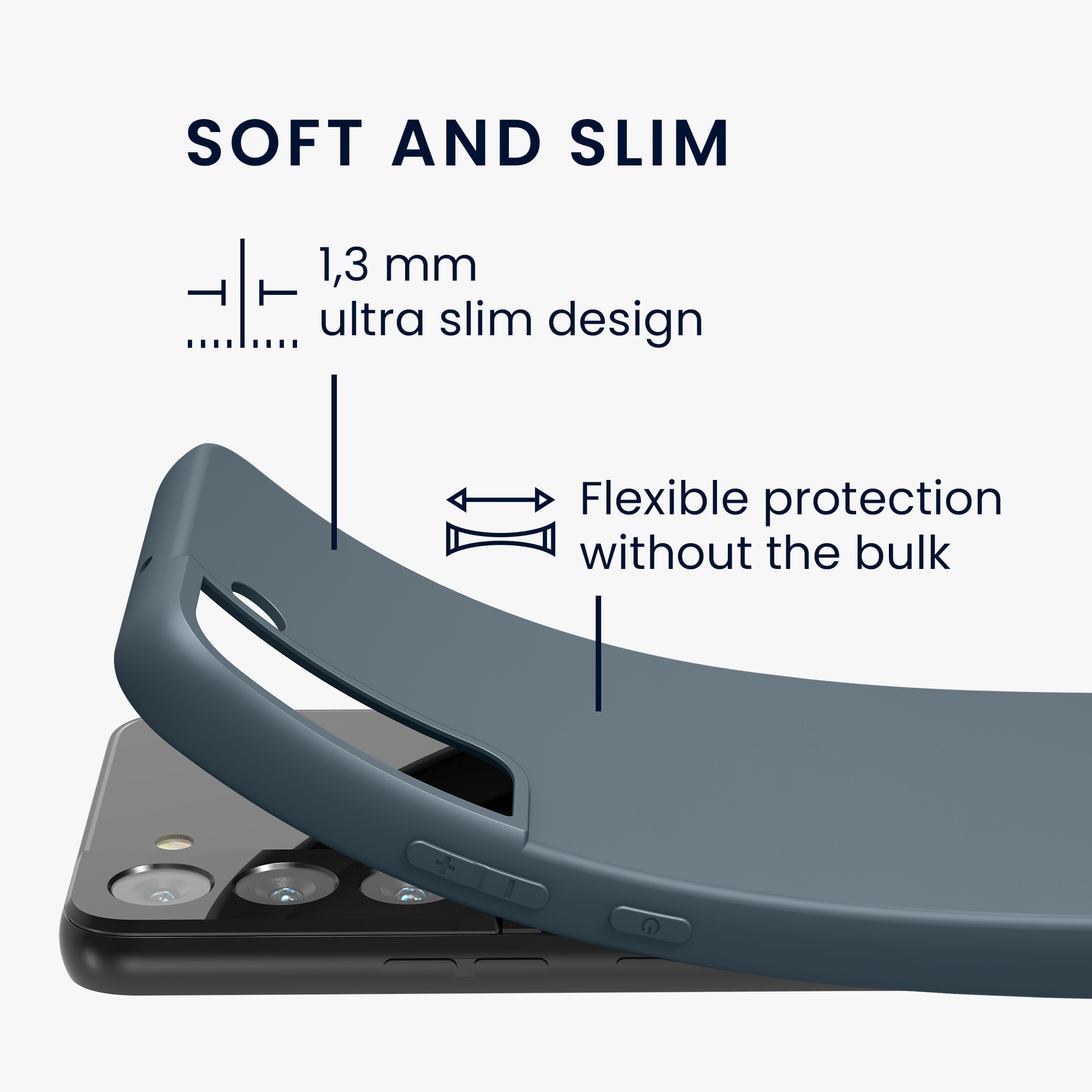 Kryt na mobil Galaxy S22 kwmobile Soft Cover tmavě šedá Dark Slate