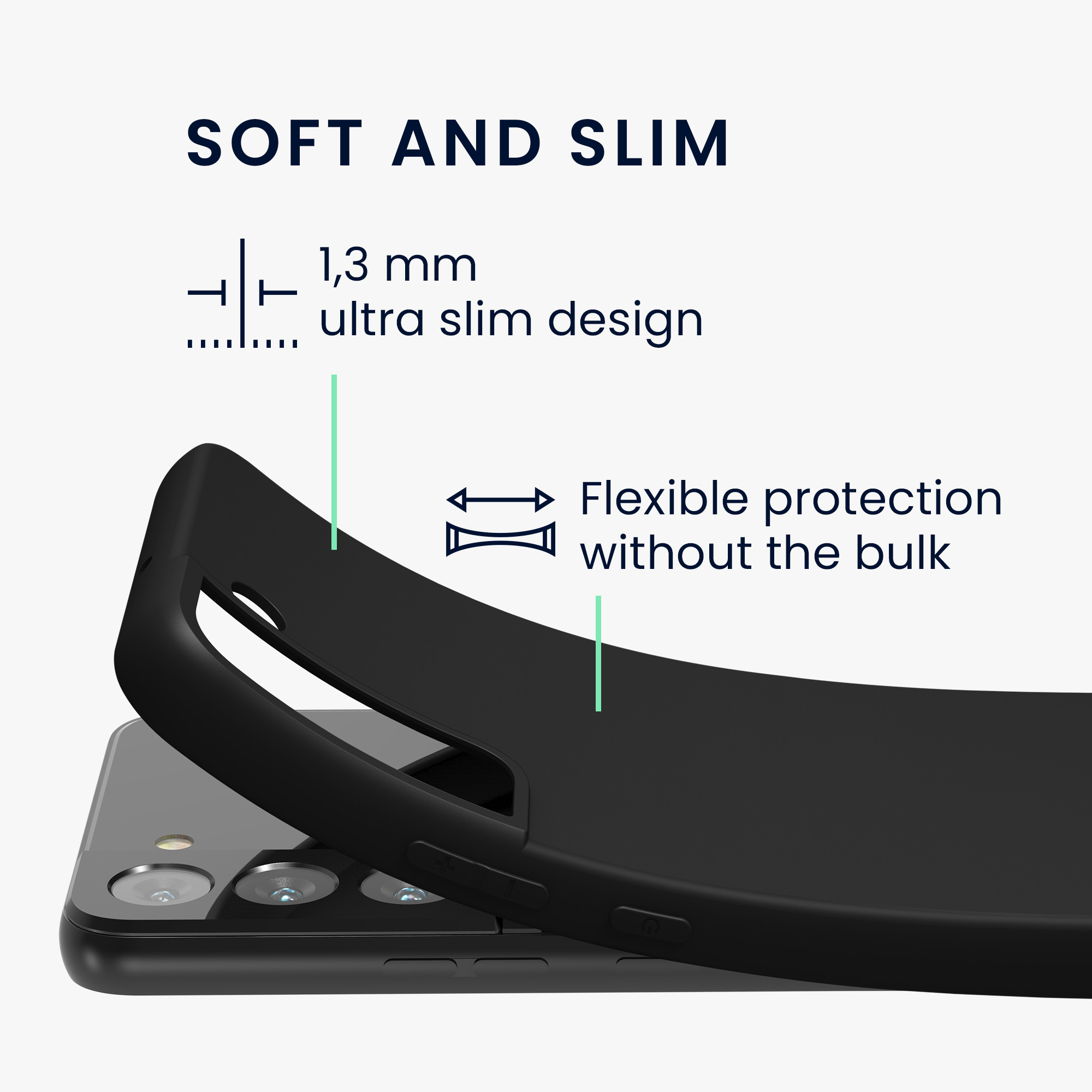 Kryt na mobil Galaxy S22 kwmobile Soft Cover matná černá