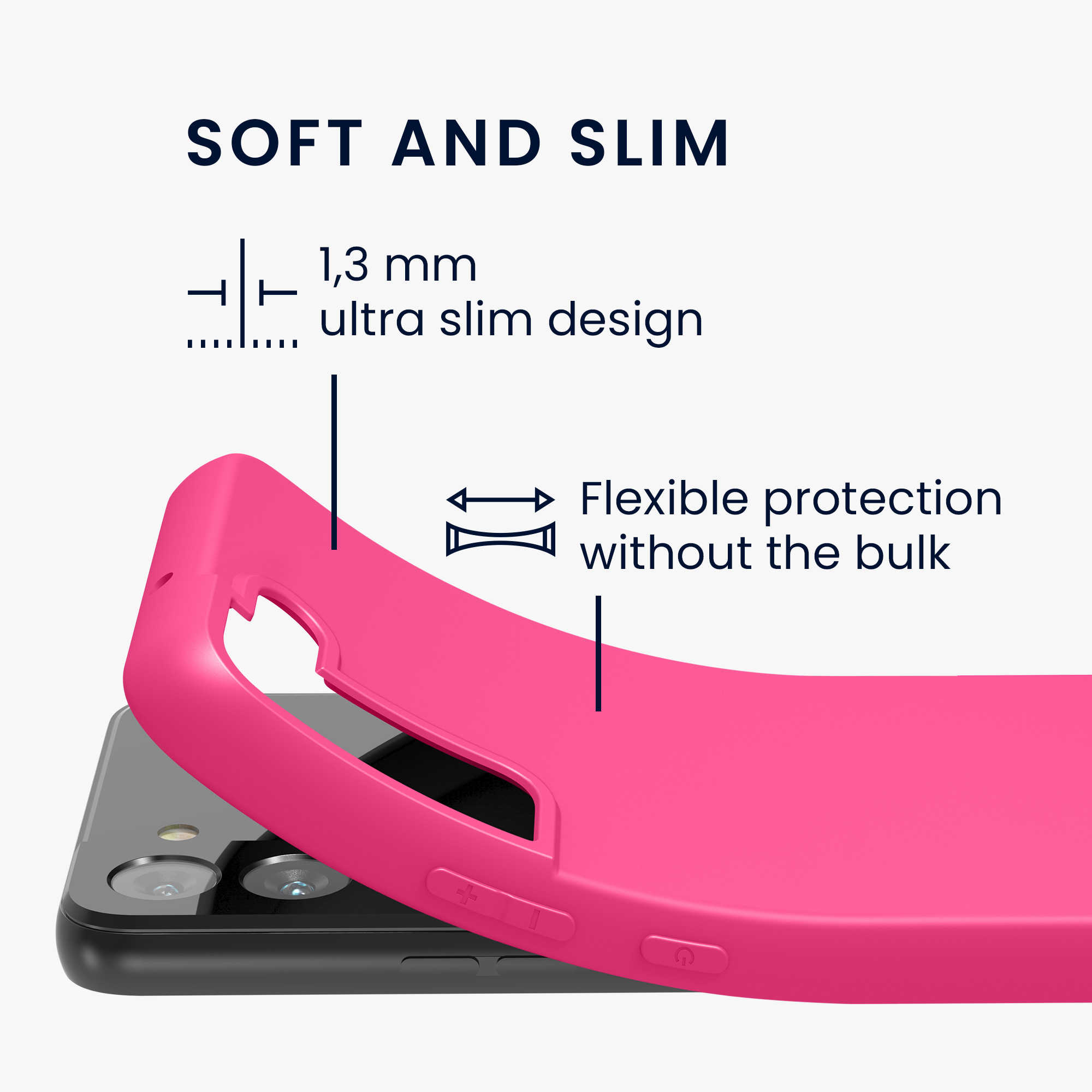 Kryt na mobil Galaxy S22 kwmobile Soft Cover neonově růžová