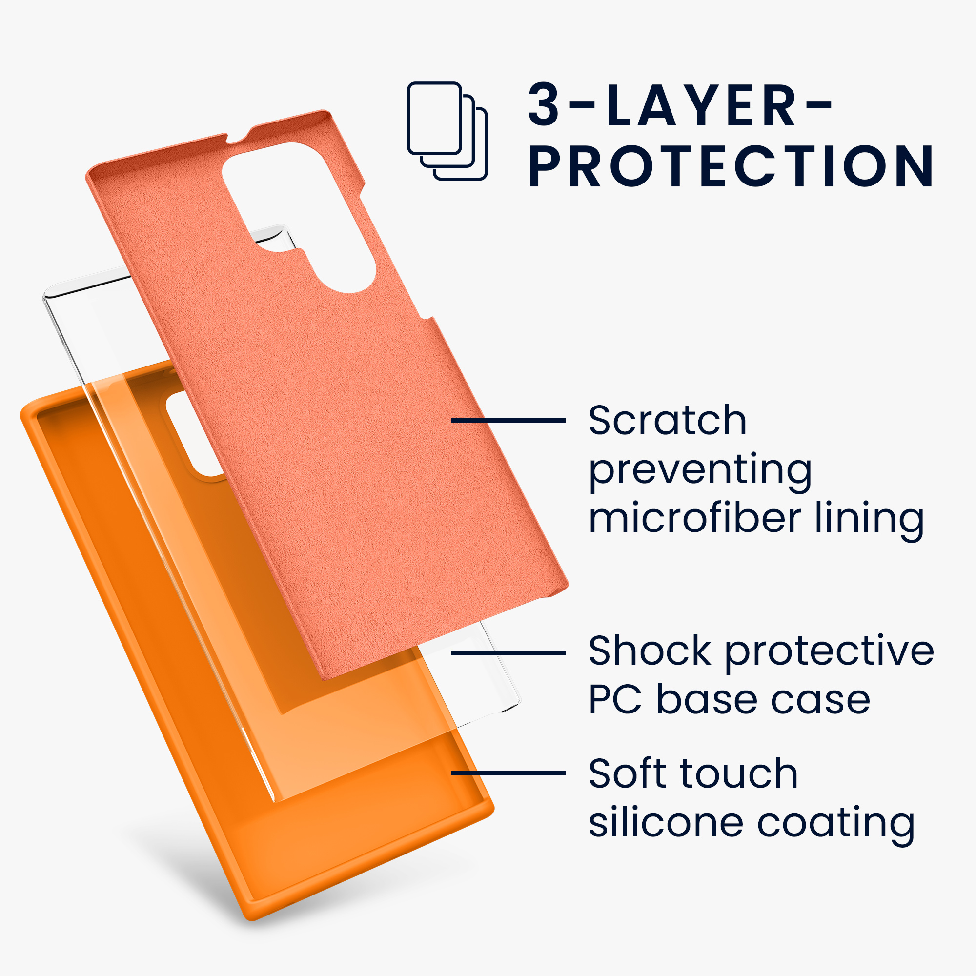 Kryt na mobil Galaxy S22 Ultra kwmobile Soft Cover ovocně oranžová