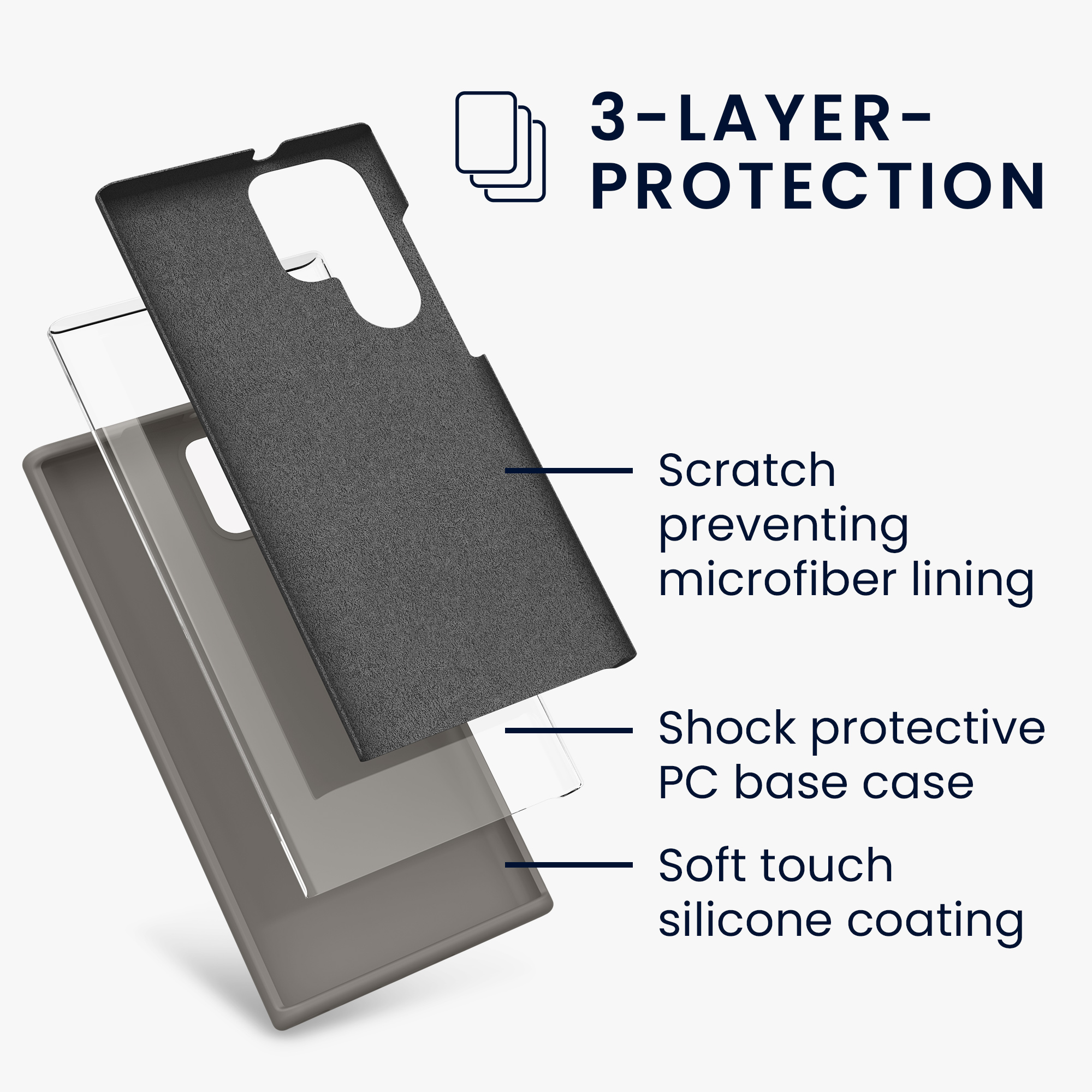 Kryt na mobil Galaxy S22 Ultra kwmobile Soft Cover šedobéžová Stone Dust