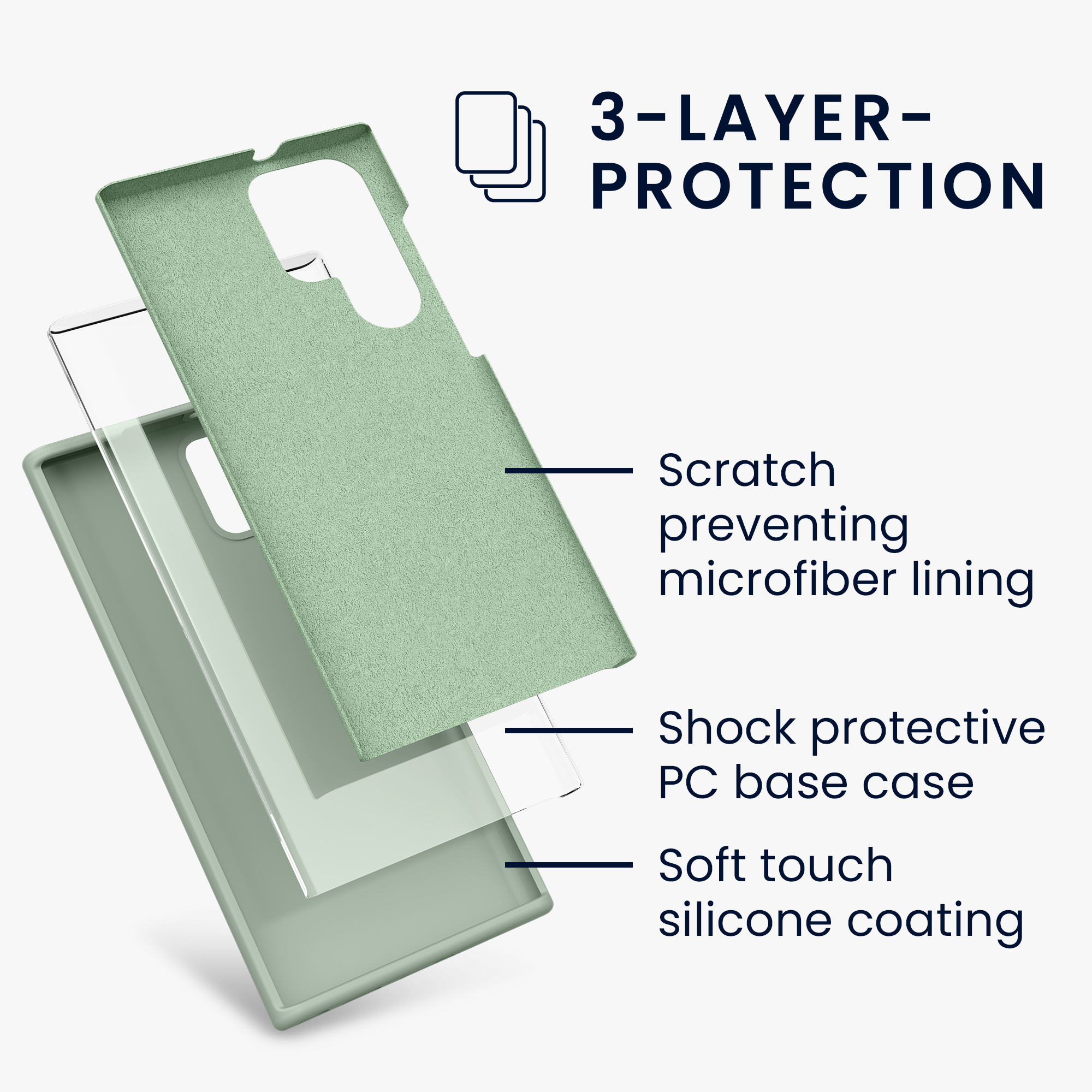 Kryt na mobil Galaxy S22 Ultra kwmobile Soft Cover šedozelená