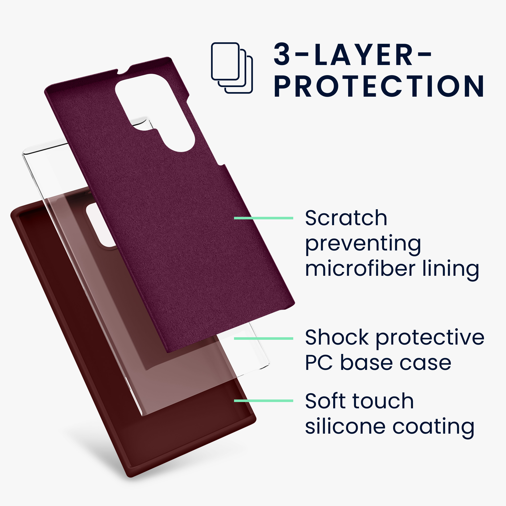 Kryt na mobil Galaxy S22 Ultra kwmobile Soft Cover vínově fialová