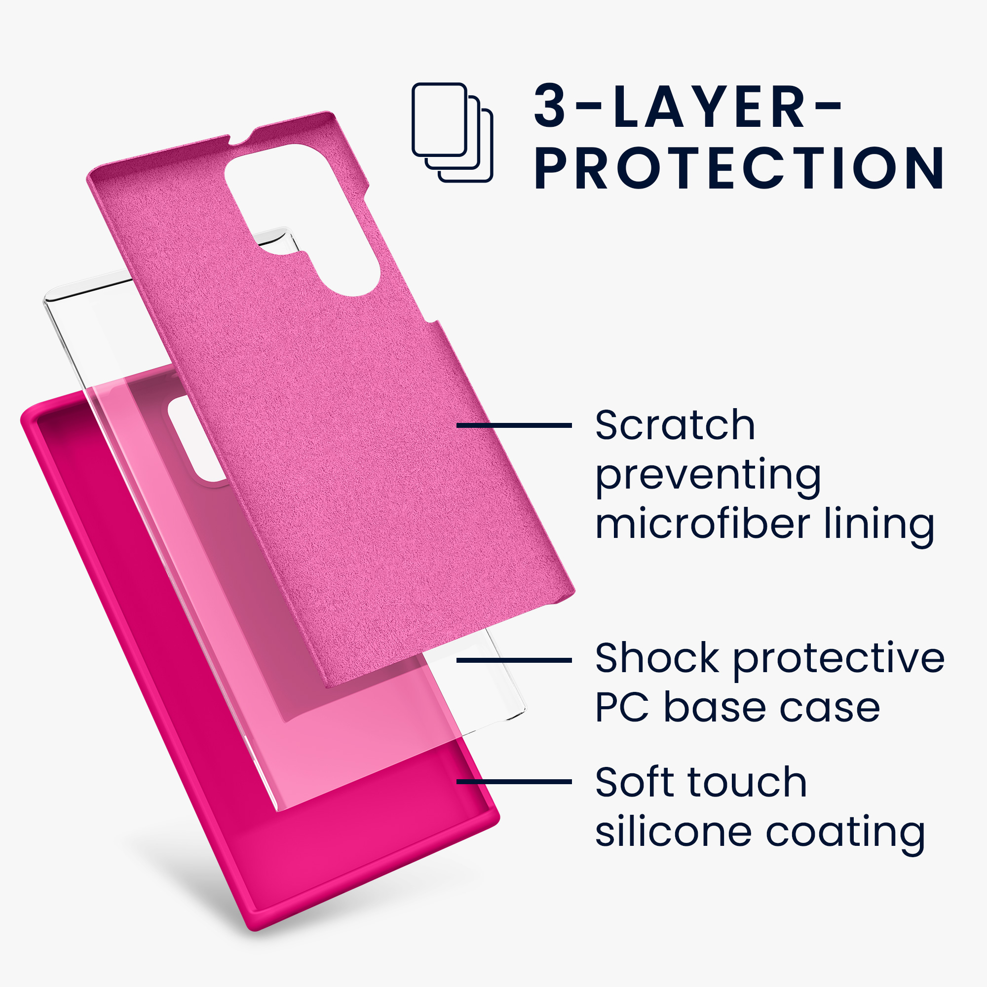 Kryt na mobil Galaxy S22 Ultra kwmobile Soft Cover neonově růžová