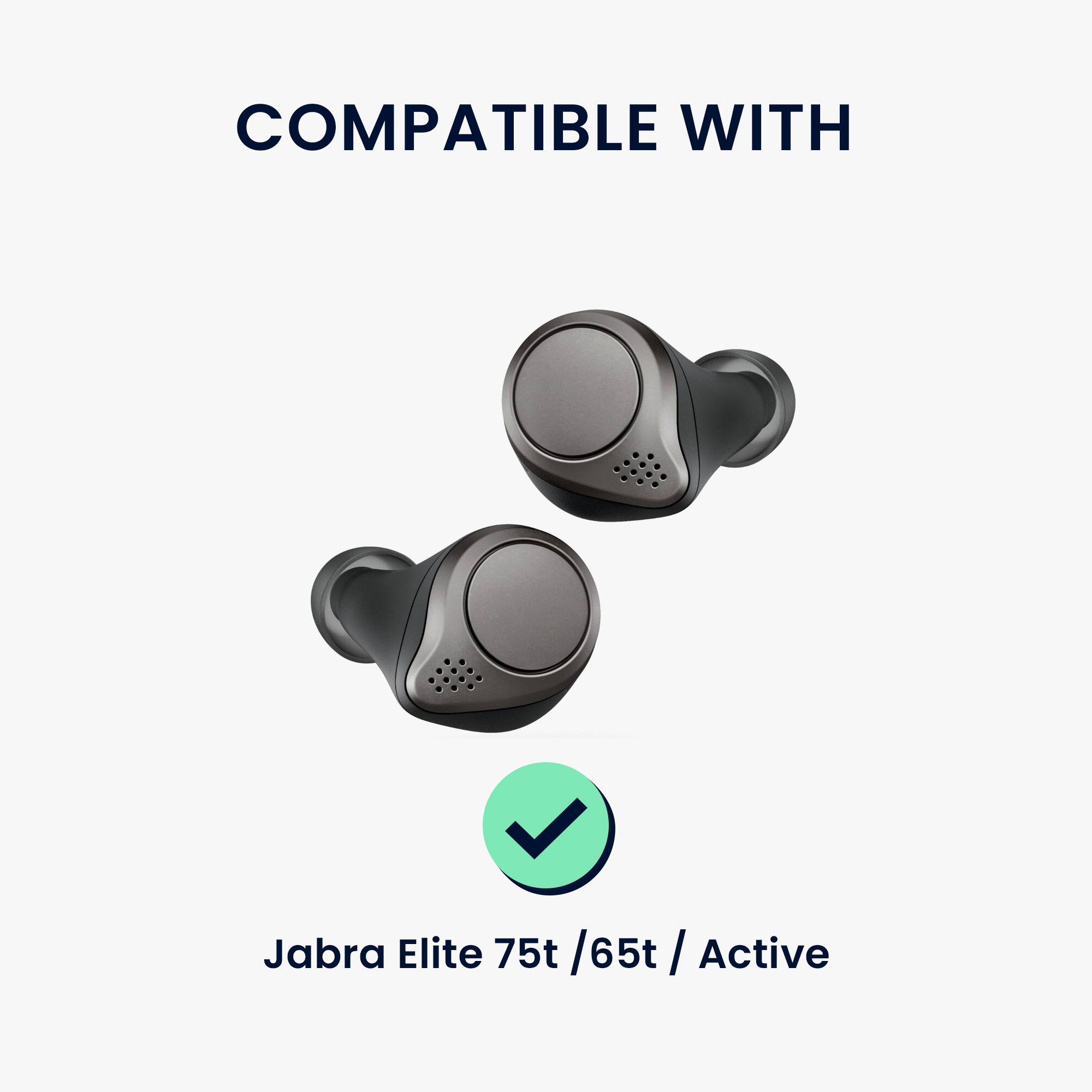 6x silikonové špuntíky do sluchátek pro Jabra Elite 75t /65t / Active kwmobile - šedá