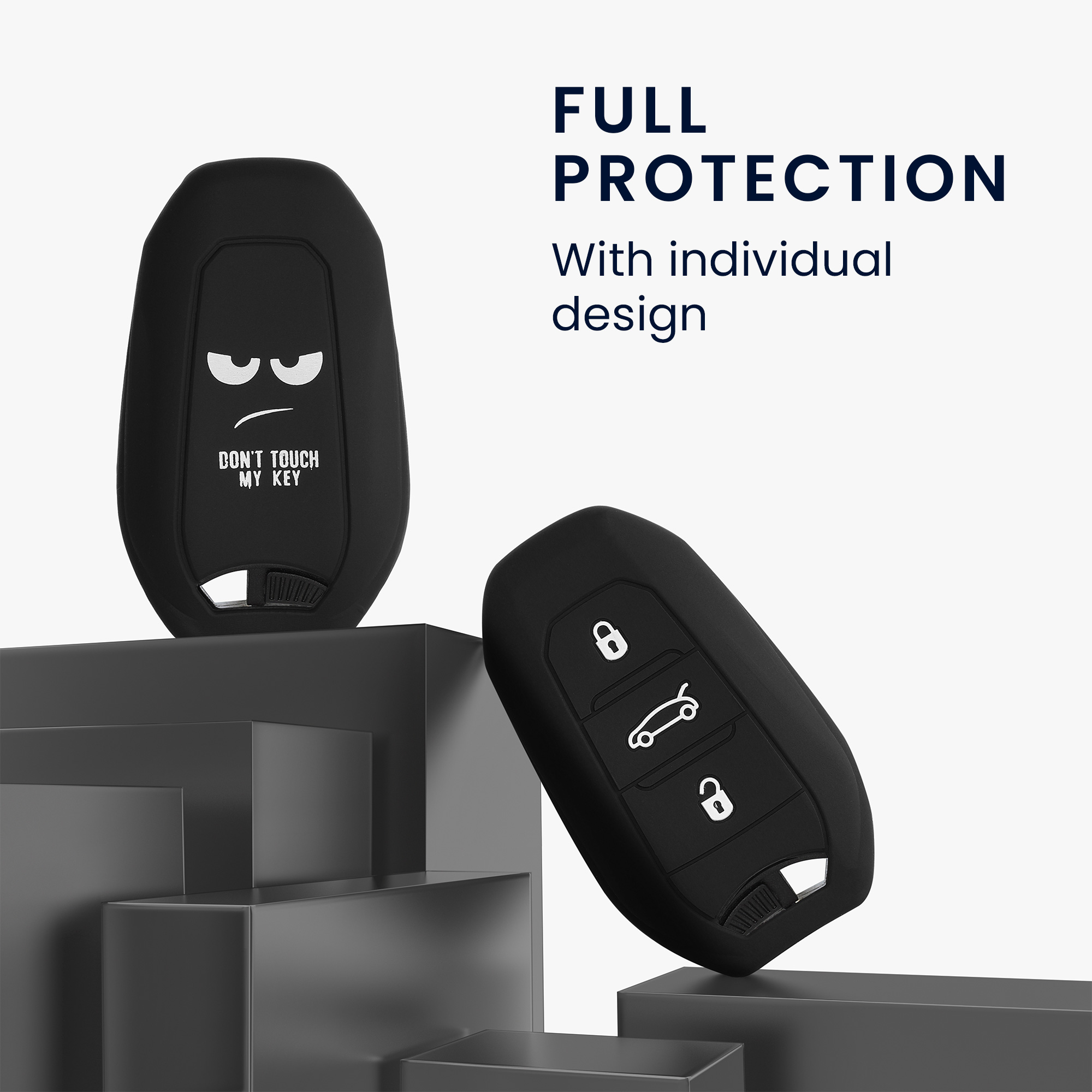 Pouzdro na klíč od auta kwmobile pro Opel 3 Button Car Key Smart Key only Keyless Go, bílá / černá