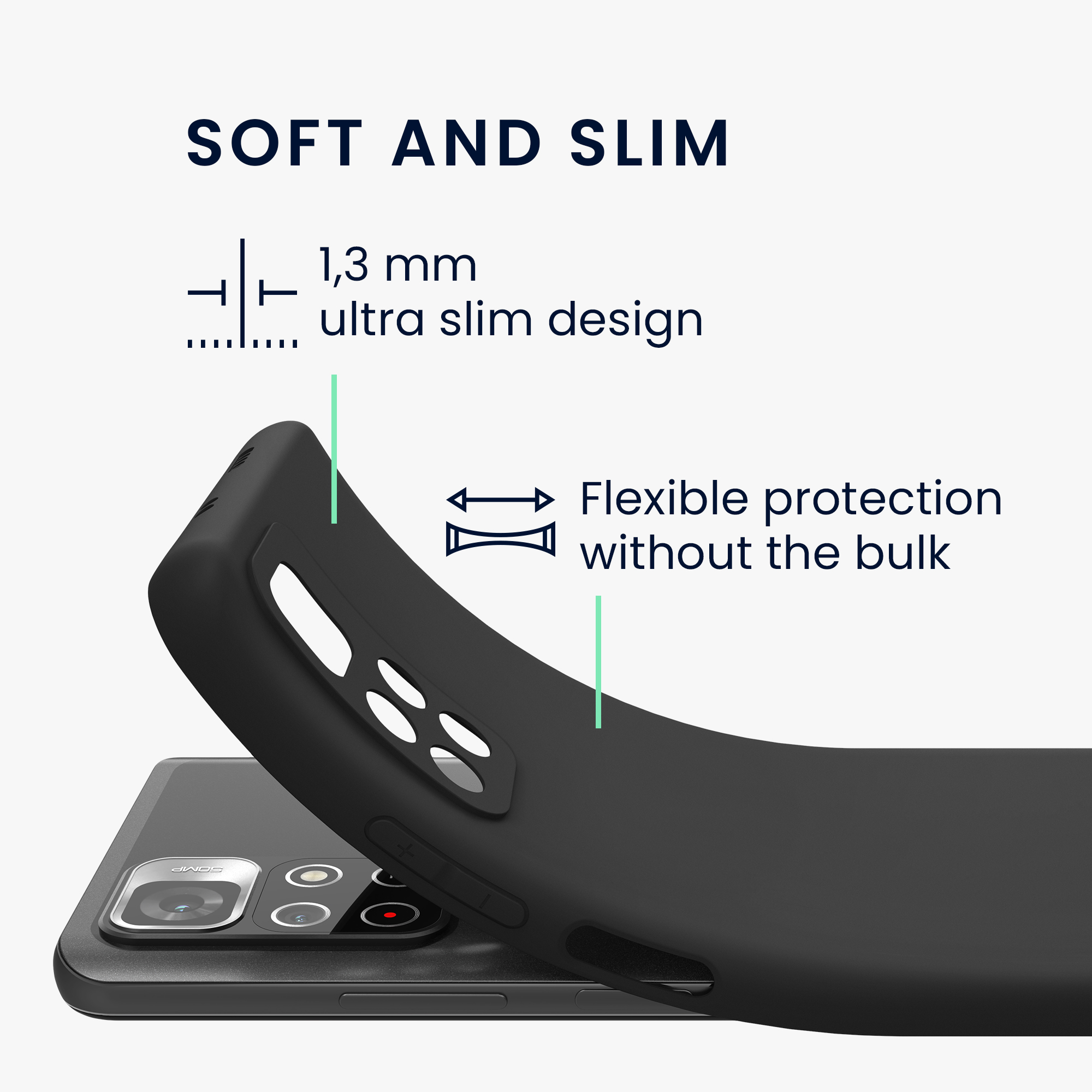 Kryt Xiaomi Redmi Note 11S 5G silikonový TPU černá kwmobile