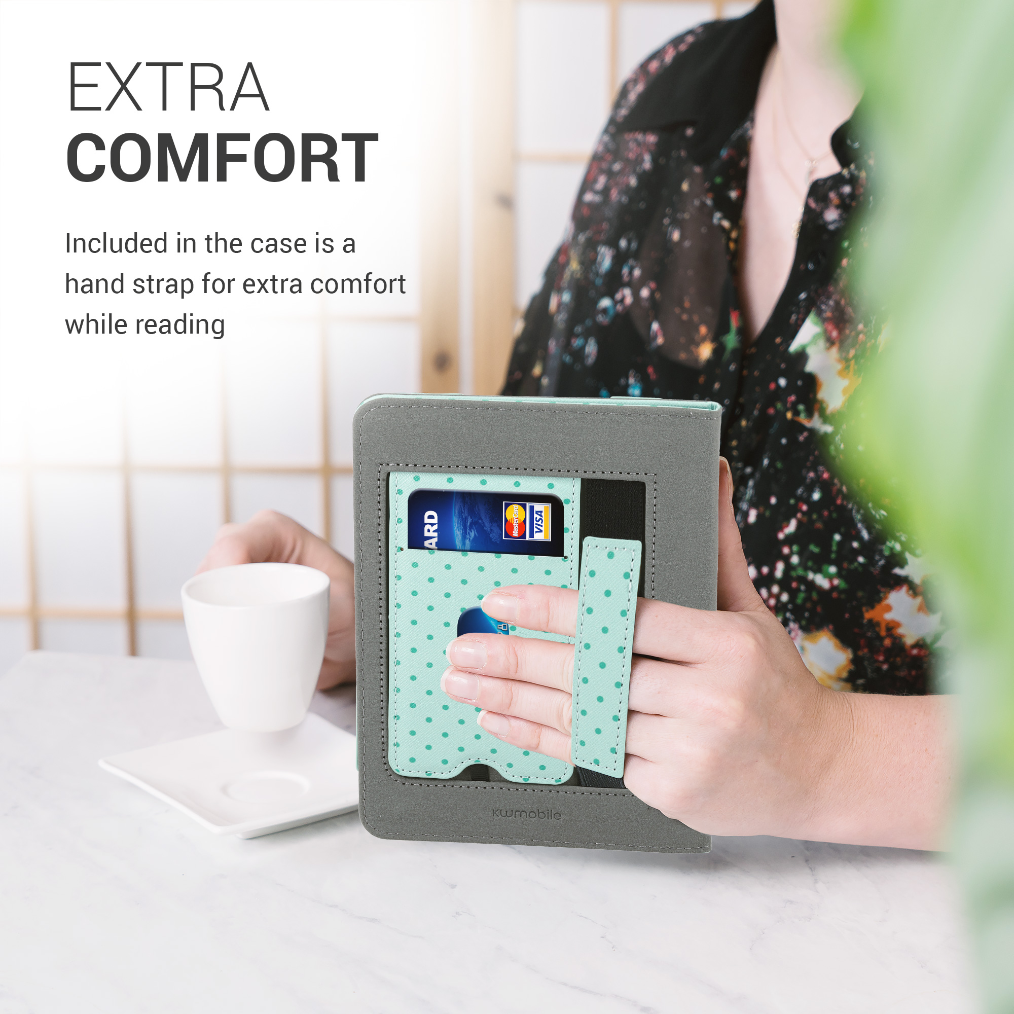 Pouzdro na čtečku kwmobile Amazon Kindle Paperwhite 11 Generation 2021 Case - Cover for Kindle Paperwhite Case w/ Stand Strap