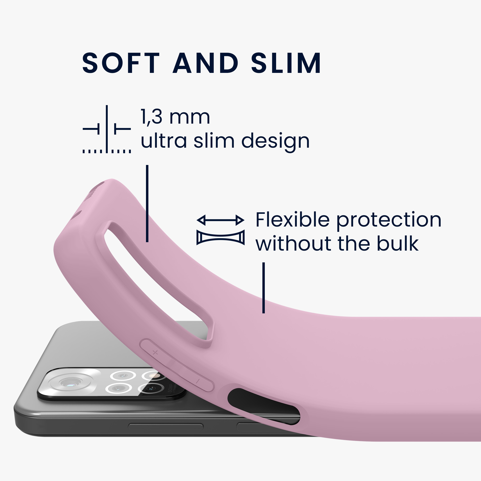 Kryt Xiaomi Redmi Note 11 silikonový TPU růžová kwmobile