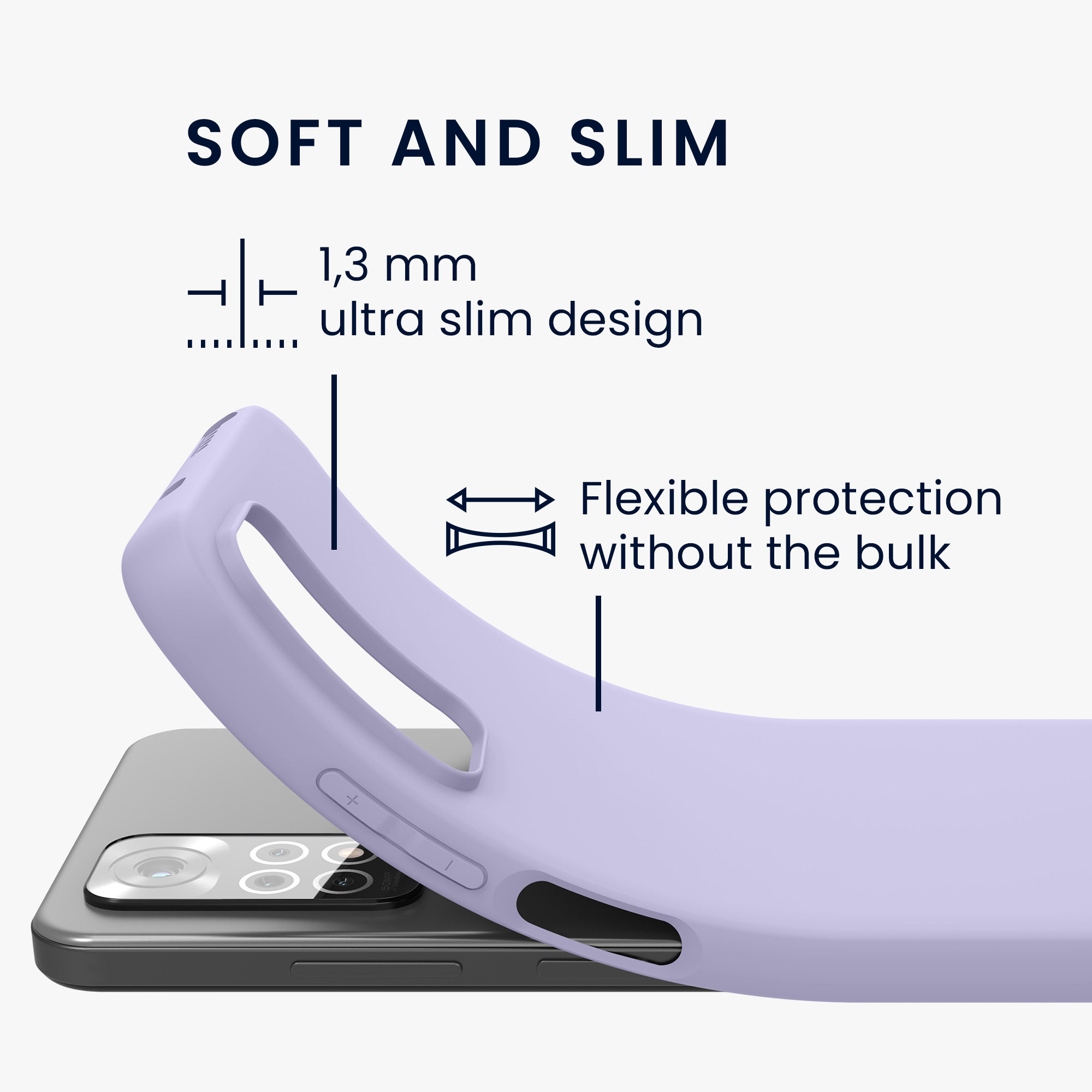 Kryt Xiaomi Redmi Note 11 silikonový TPU levandulová kwmobile