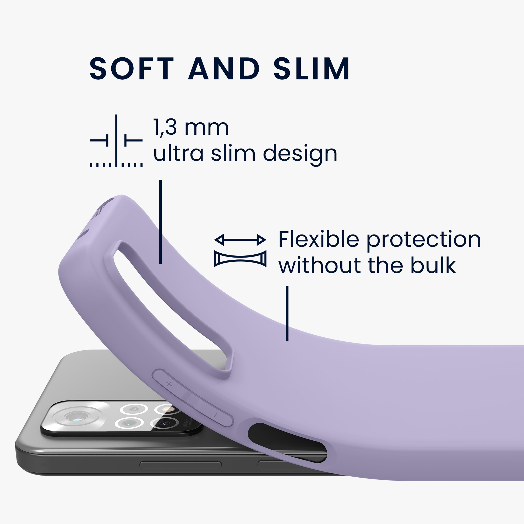Kryt Xiaomi Redmi Note 11 silikonový TPU levandulová kwmobile