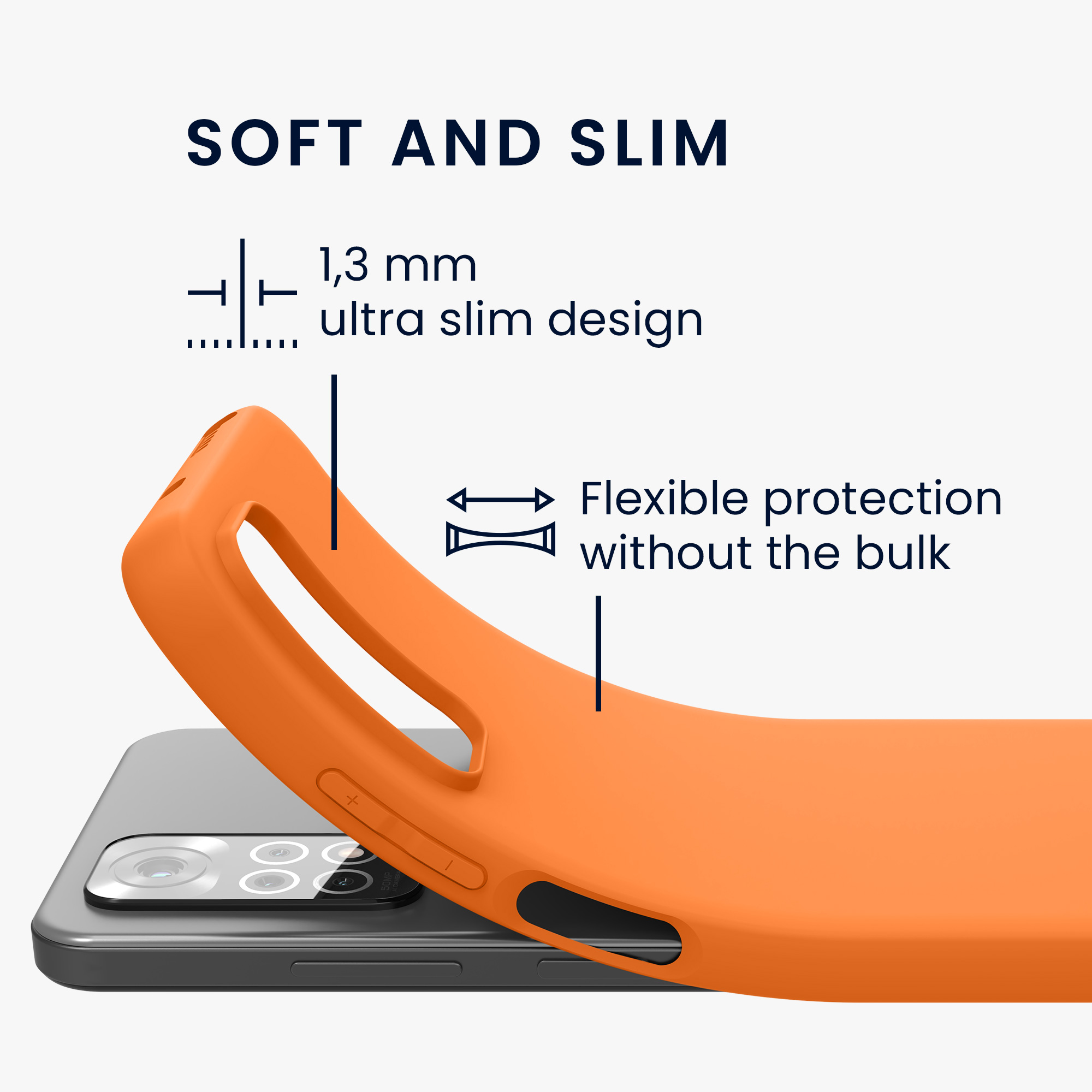 Kryt Xiaomi Redmi Note 11 silikonový TPU oranžová kwmobile