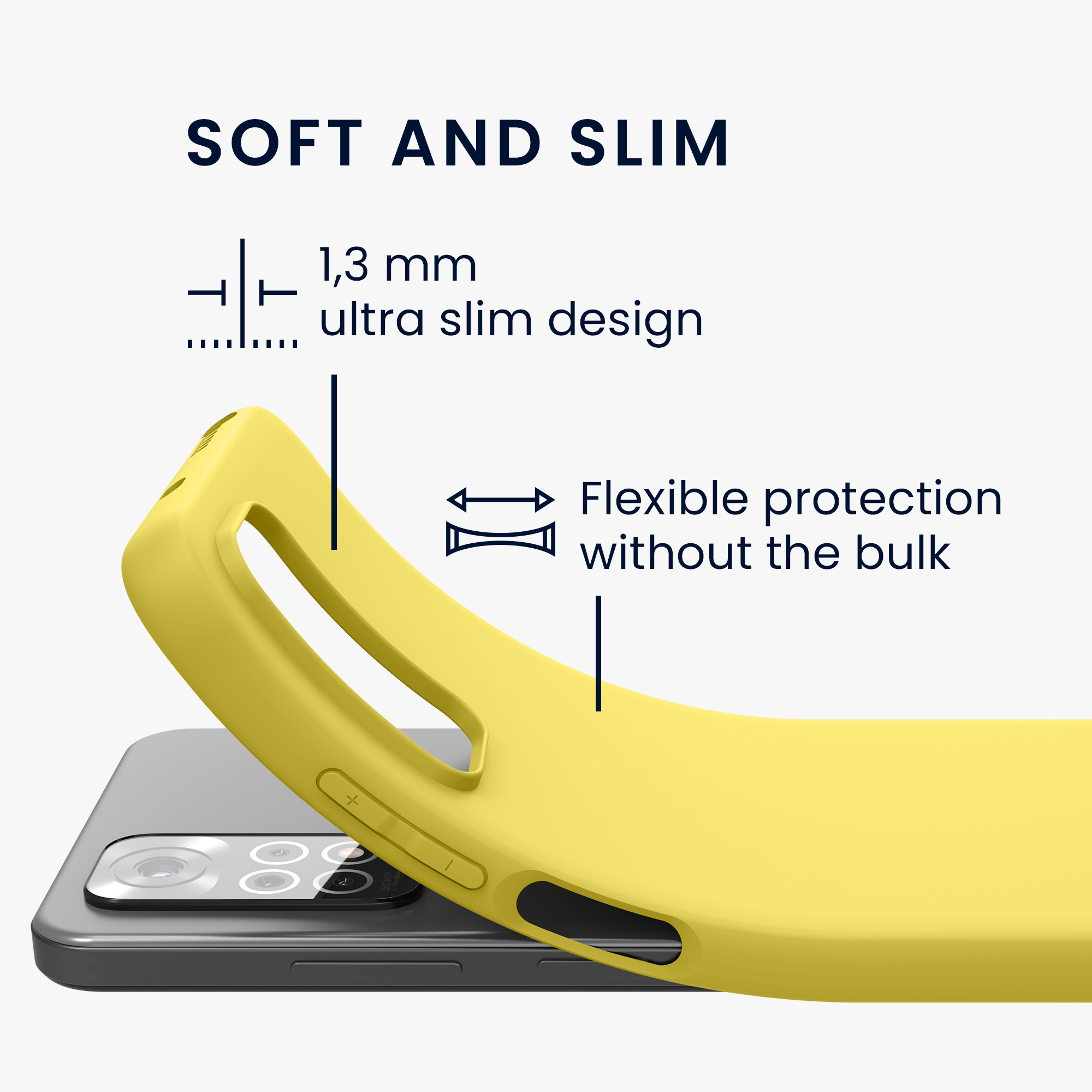 Kryt Xiaomi Redmi Note 11 silikonový TPU zářivě žlutá kwmobile
