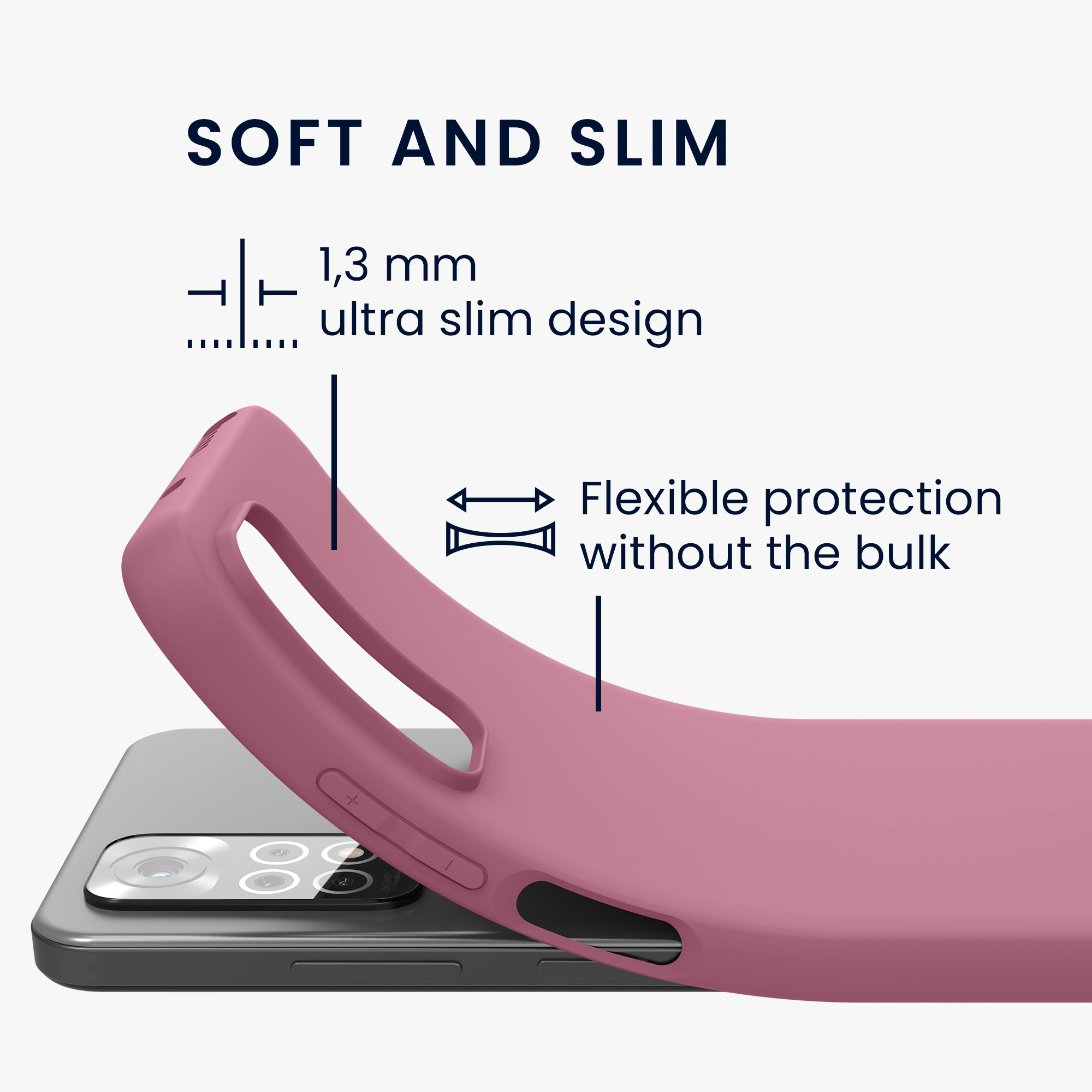 Kryt Xiaomi Redmi Note 11 silikonový TPU červená kwmobile
