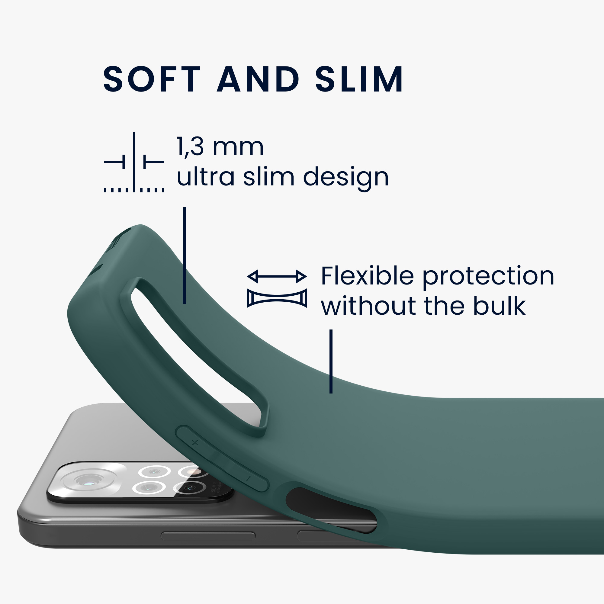 Kryt Xiaomi Redmi Note 11 silikonový TPU zelená kwmobile