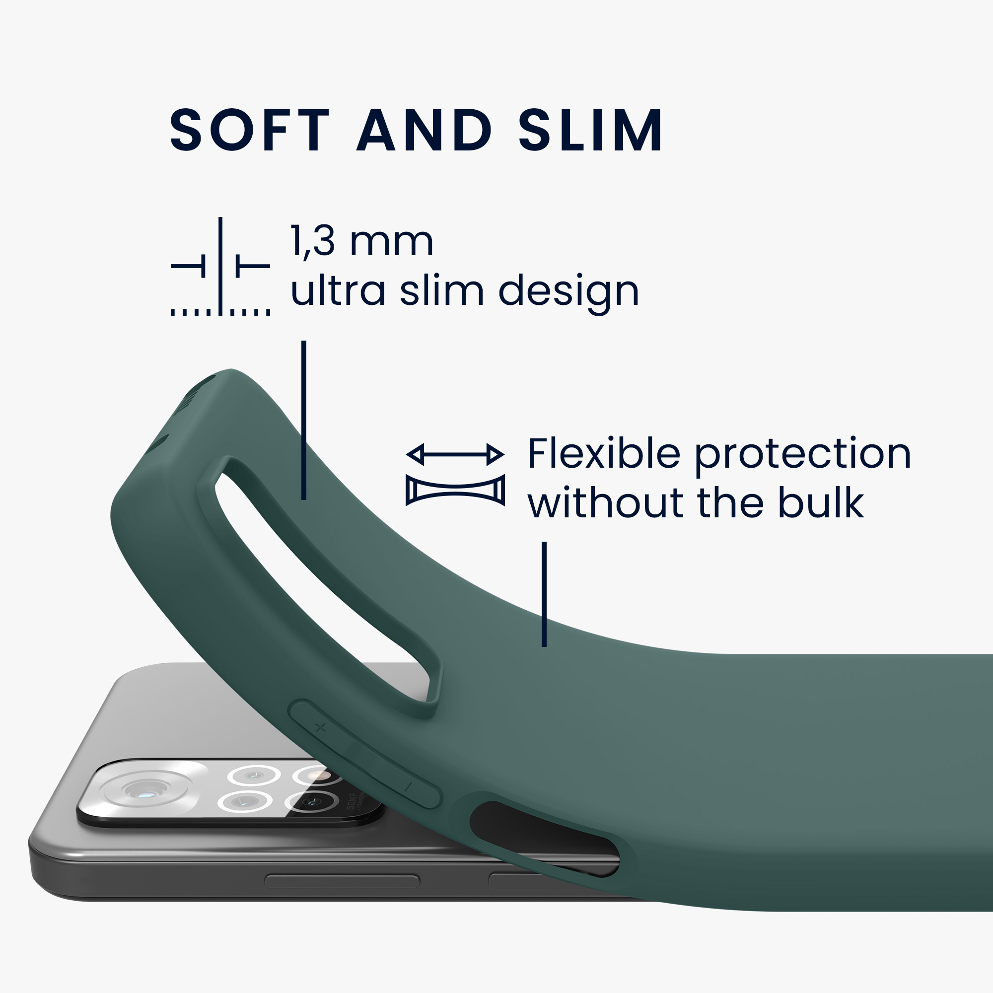 Kryt Xiaomi Redmi Note 11 silikonový TPU modrozelená kwmobile
