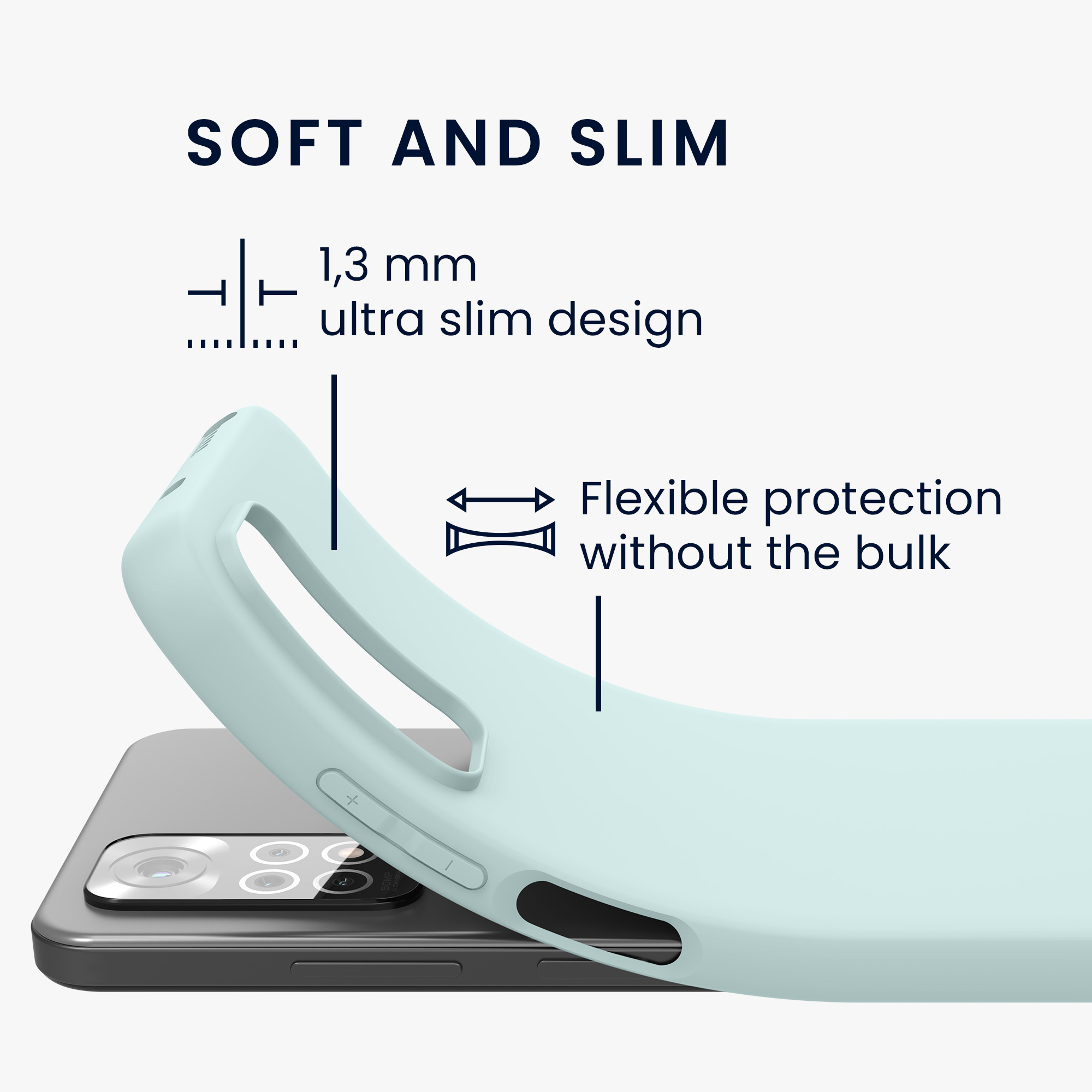 Kryt Xiaomi Redmi Note 11 silikonový TPU mátová kwmobile