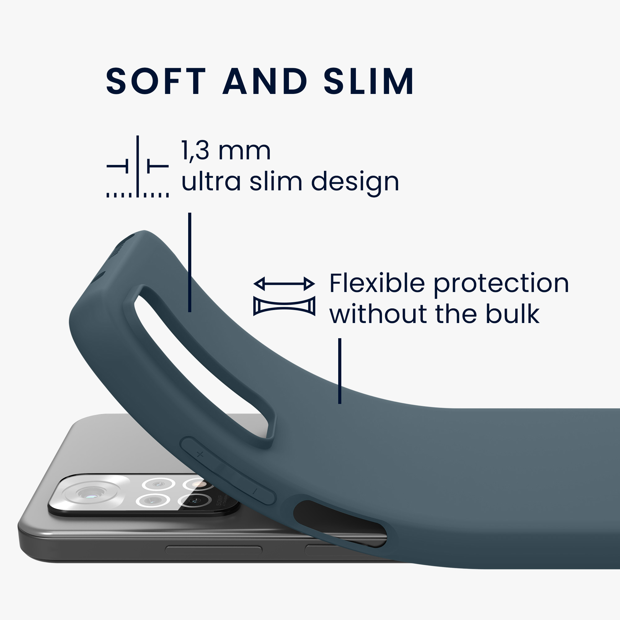 Kryt Xiaomi Redmi Note 11 silikonový TPU tmavá břidlice kwmobile