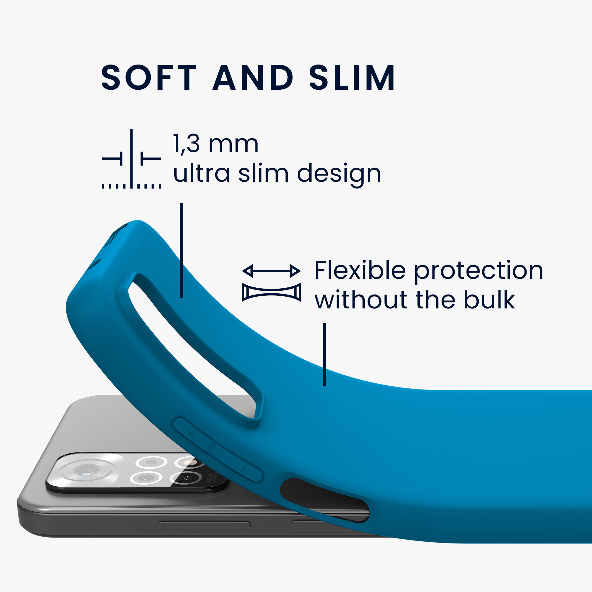 Kryt Xiaomi Redmi Note 11 silikonový TPU karibská modrá kwmobile
