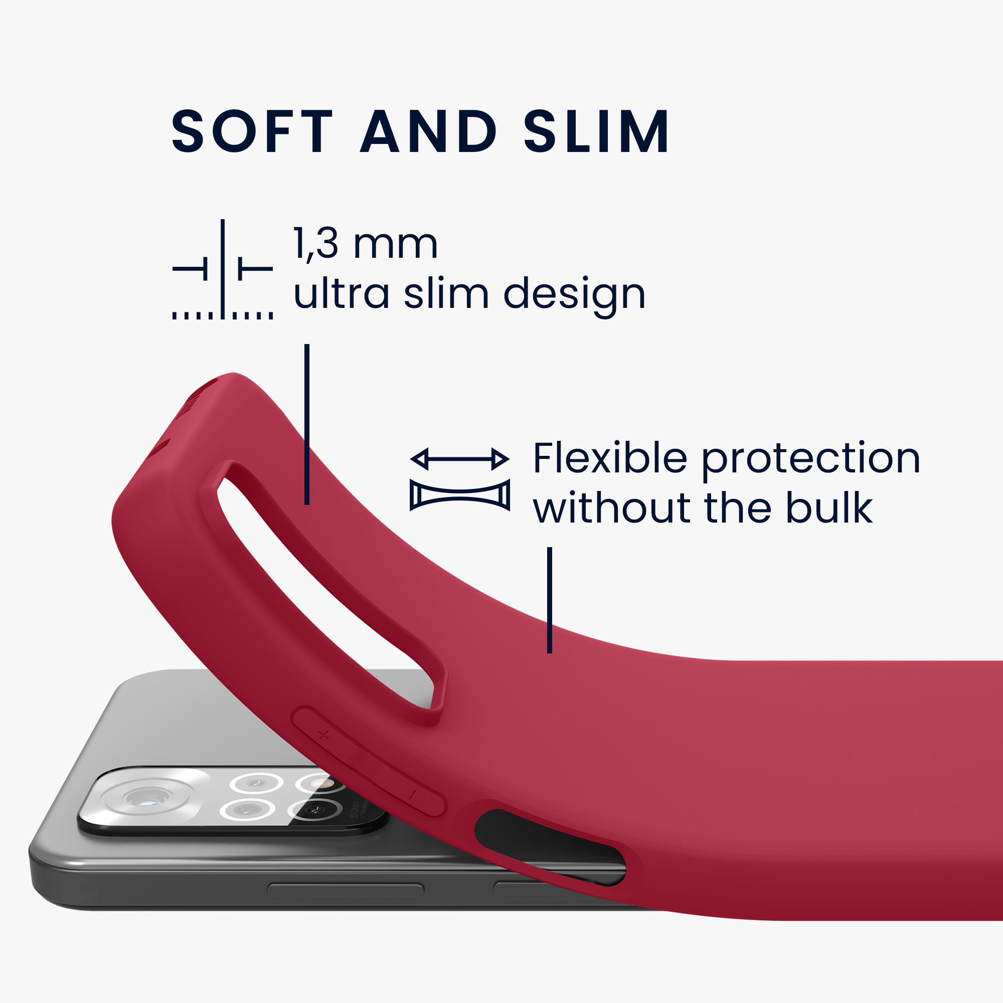 Kryt Xiaomi Redmi Note 11 silikonový TPU červená kwmobile