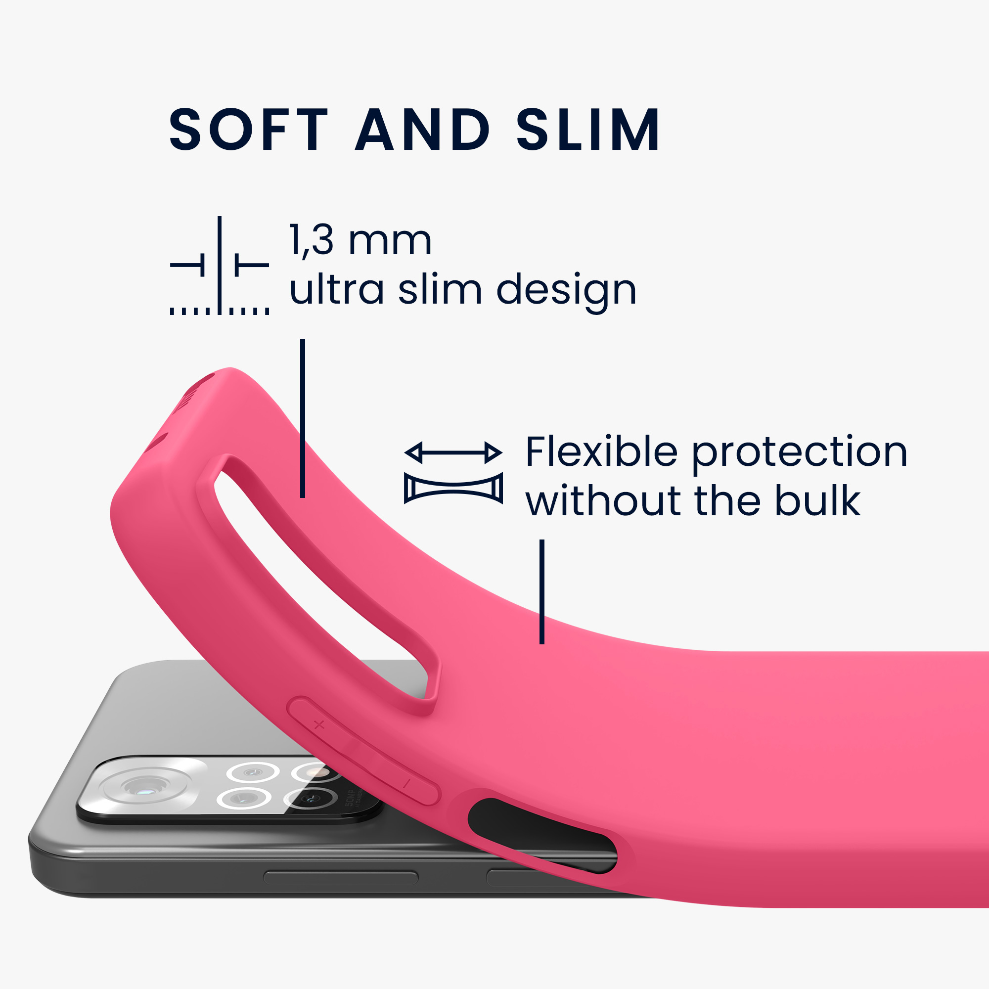 Kryt Xiaomi Redmi Note 11 silikonový TPU růžová kwmobile