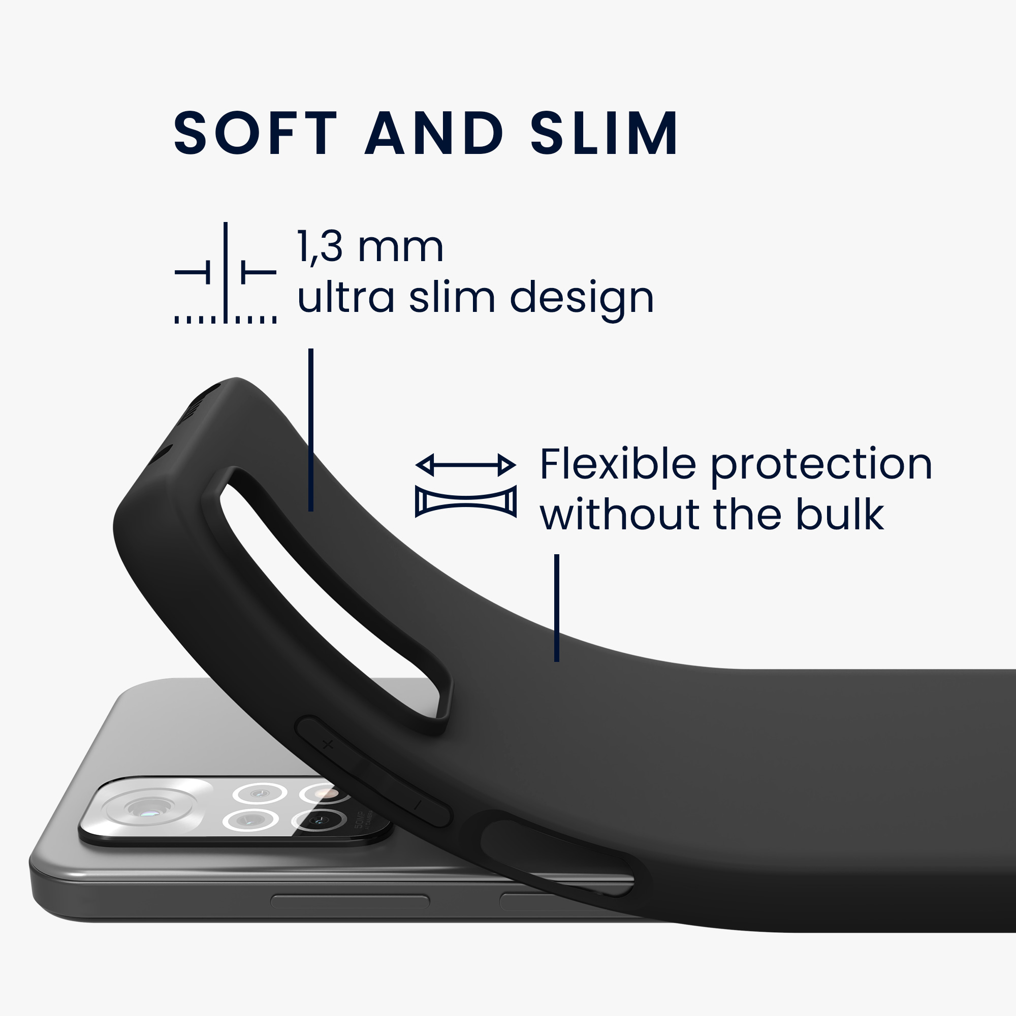 Kryt Xiaomi Redmi Note 11 silikonový TPU černá matná kwmobile