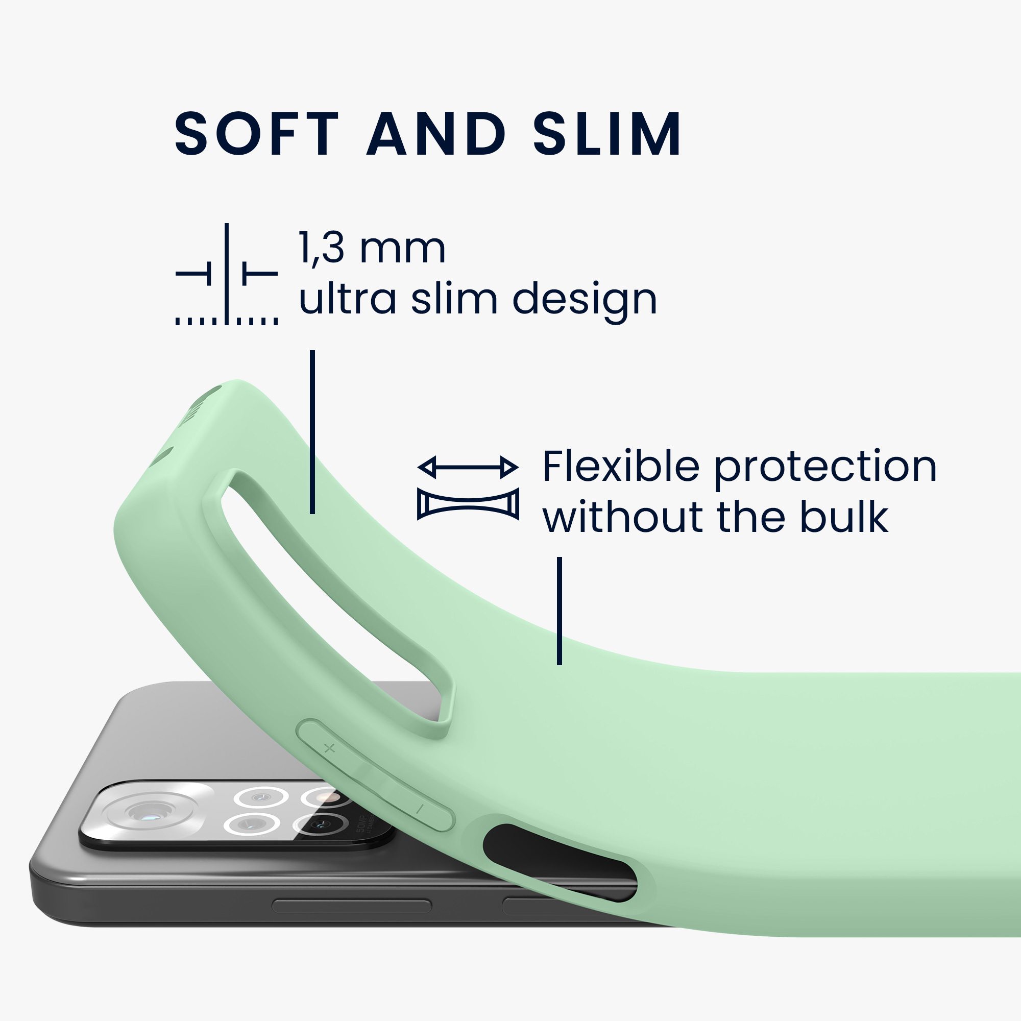 Kryt Xiaomi Redmi Note 11 silikonový TPU mátová kwmobile