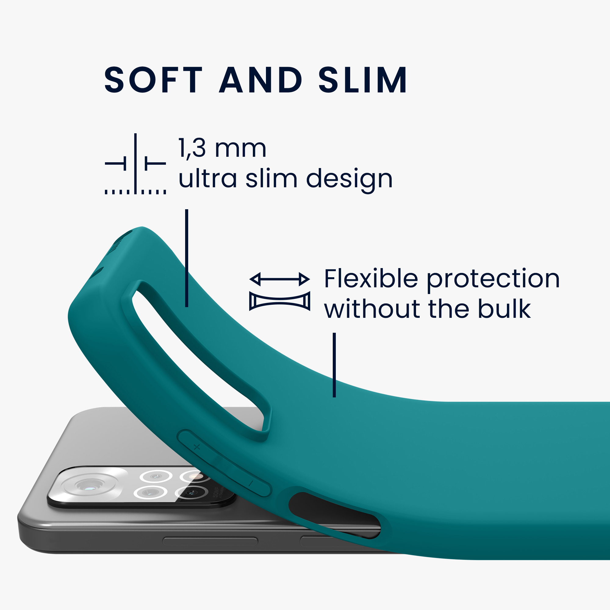 Kryt Xiaomi Redmi Note 11 silikonový TPU modrozelená matná kwmobile