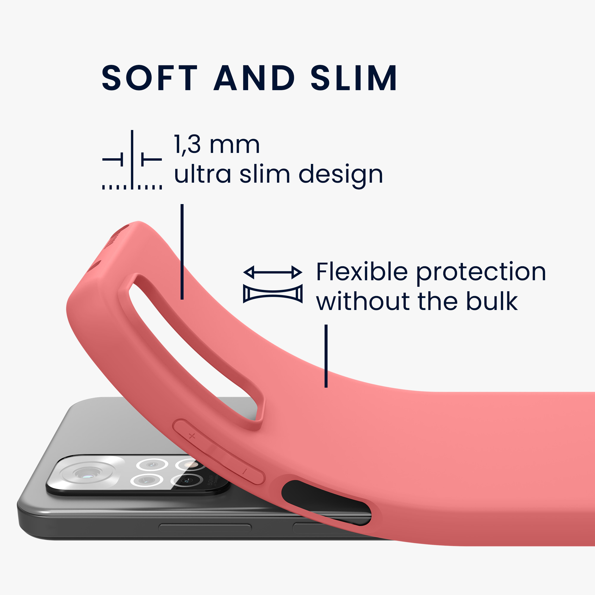 Kryt Xiaomi Redmi Note 11 silikonový TPU korálová kwmobile