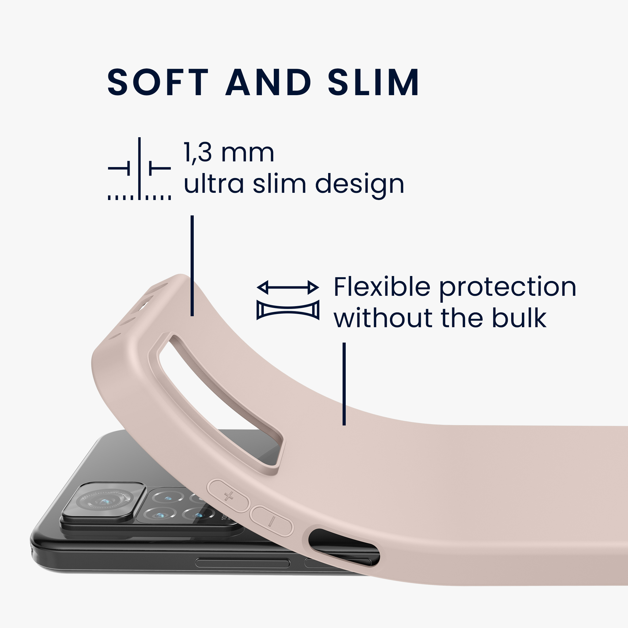Kryt Xiaomi Redmi Note 11 Pro silikonový TPU kokosová - vícebarevná kwmobile