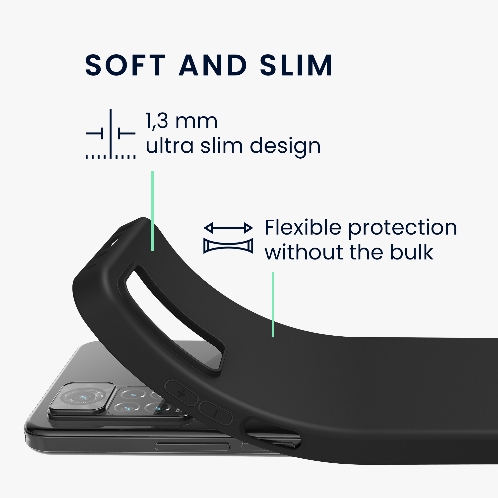 Kryt Xiaomi Redmi Note 11 Pro silikonový TPU černá matná kwmobile