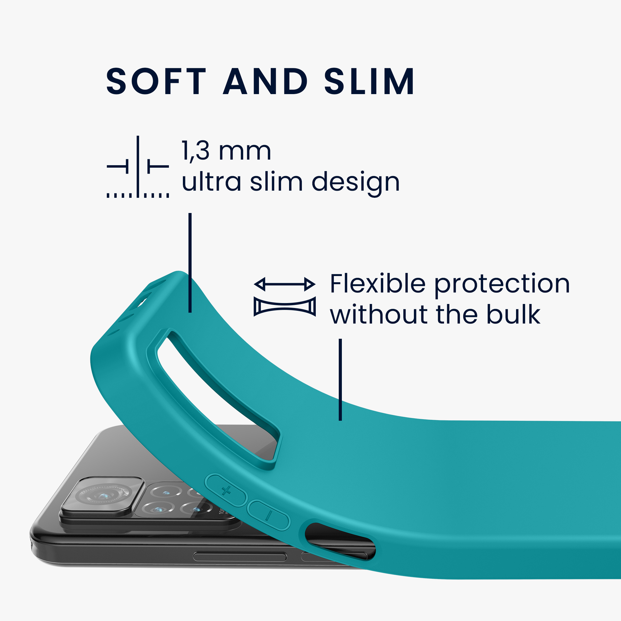 Kryt Xiaomi Redmi Note 11 Pro silikonový TPU modrozelená matná kwmobile