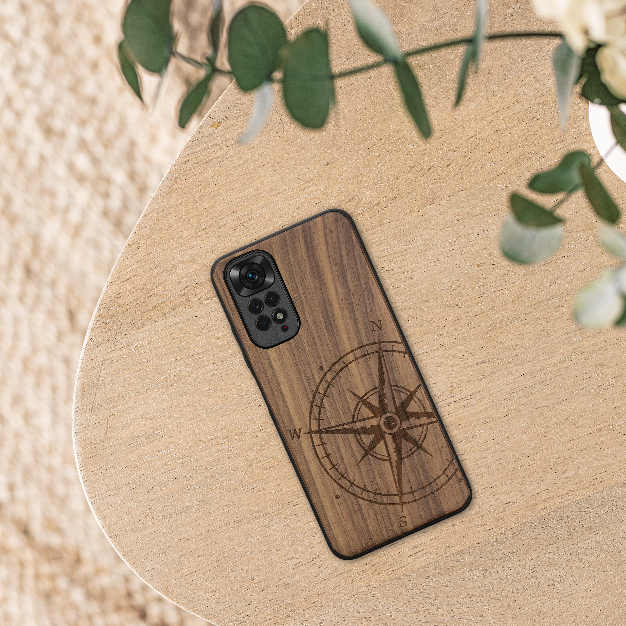 Dřevěný kryt Xiaomi Redmi Note 11 TPU vanička, tmavě hnědý kwmobile