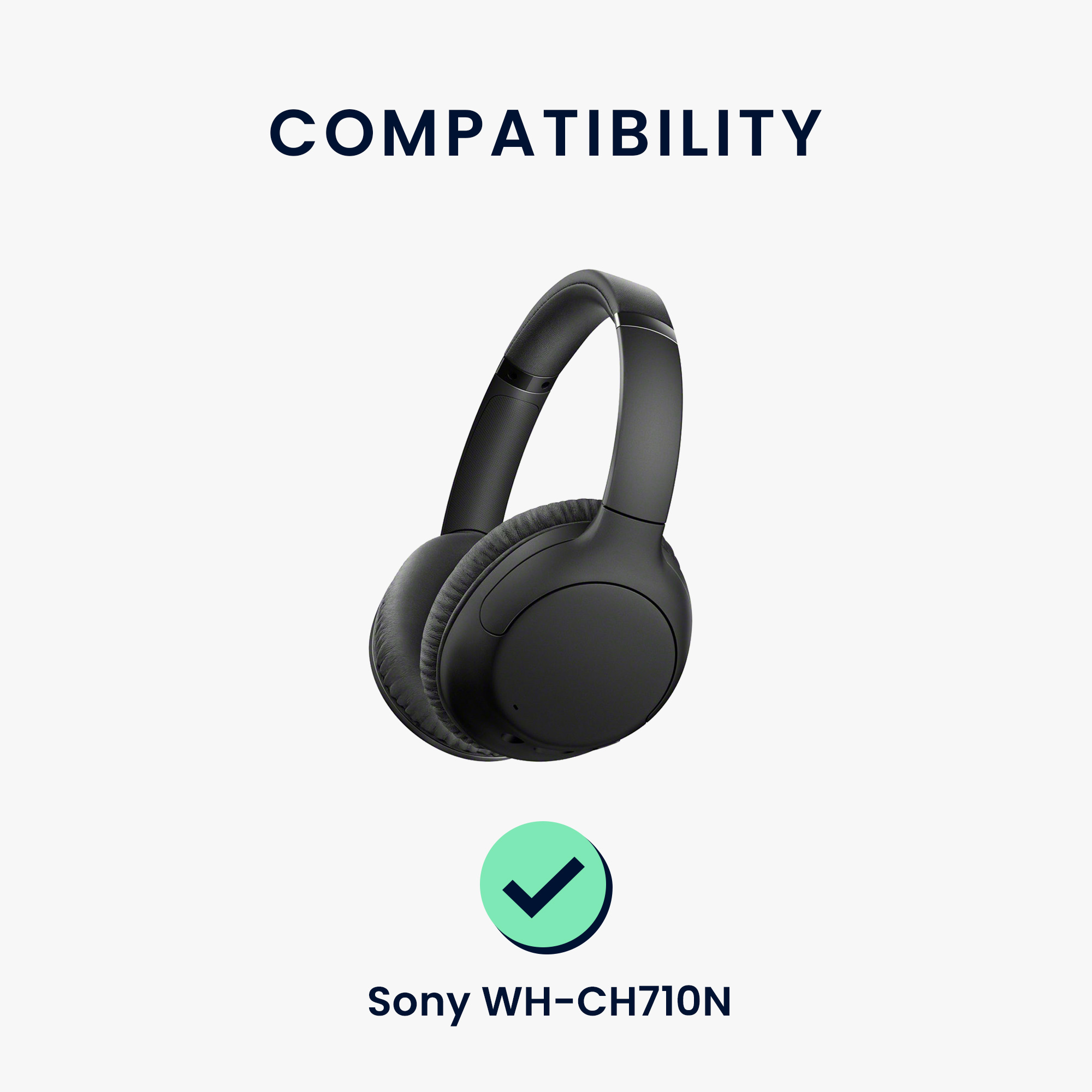 Náhradní náušníky kwmobile pro Sony WH-CH710N - 2 ks - tmavě šedá