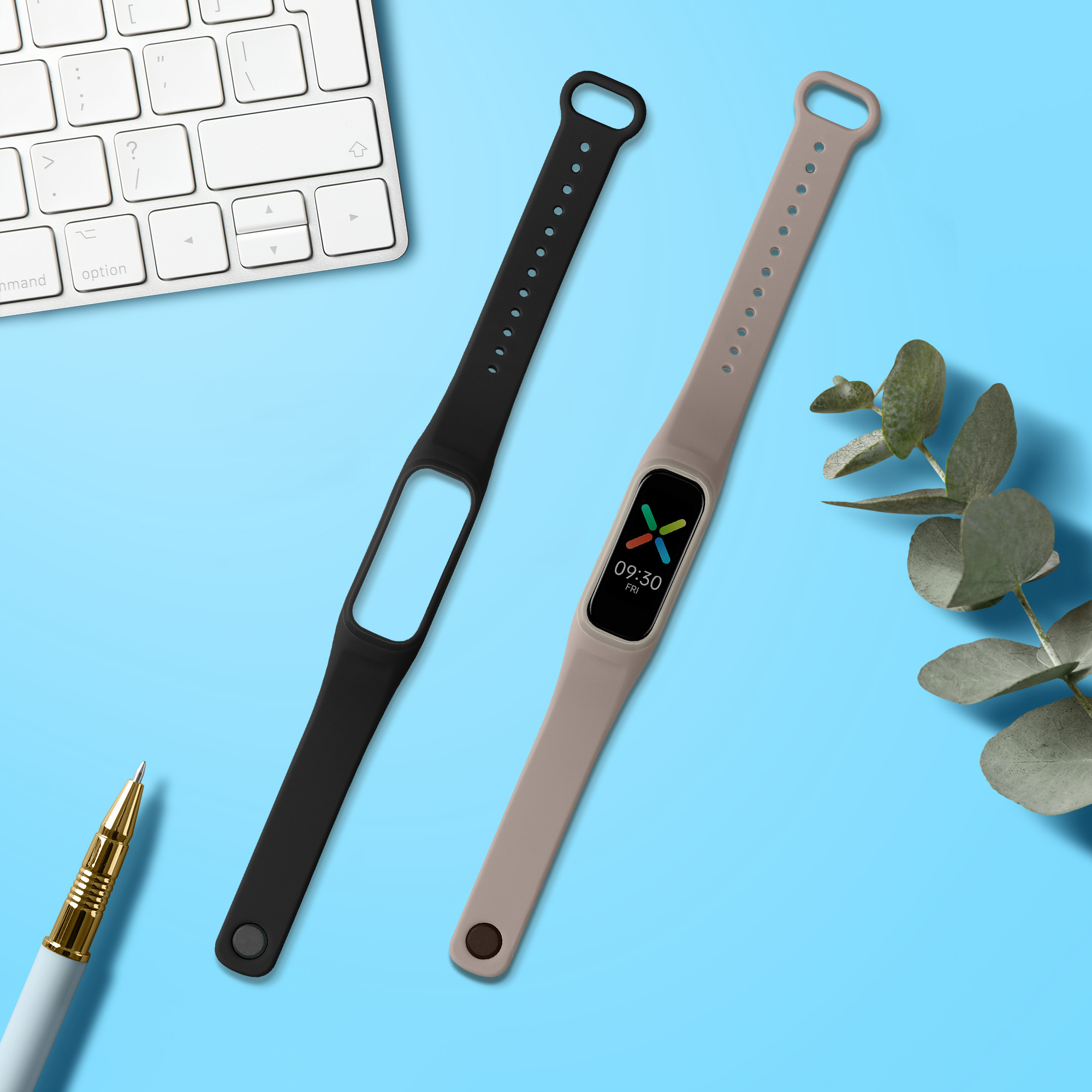 Sada řemínků na chytré hodinky Oppo Band Sport 2 ks černo-hnědé