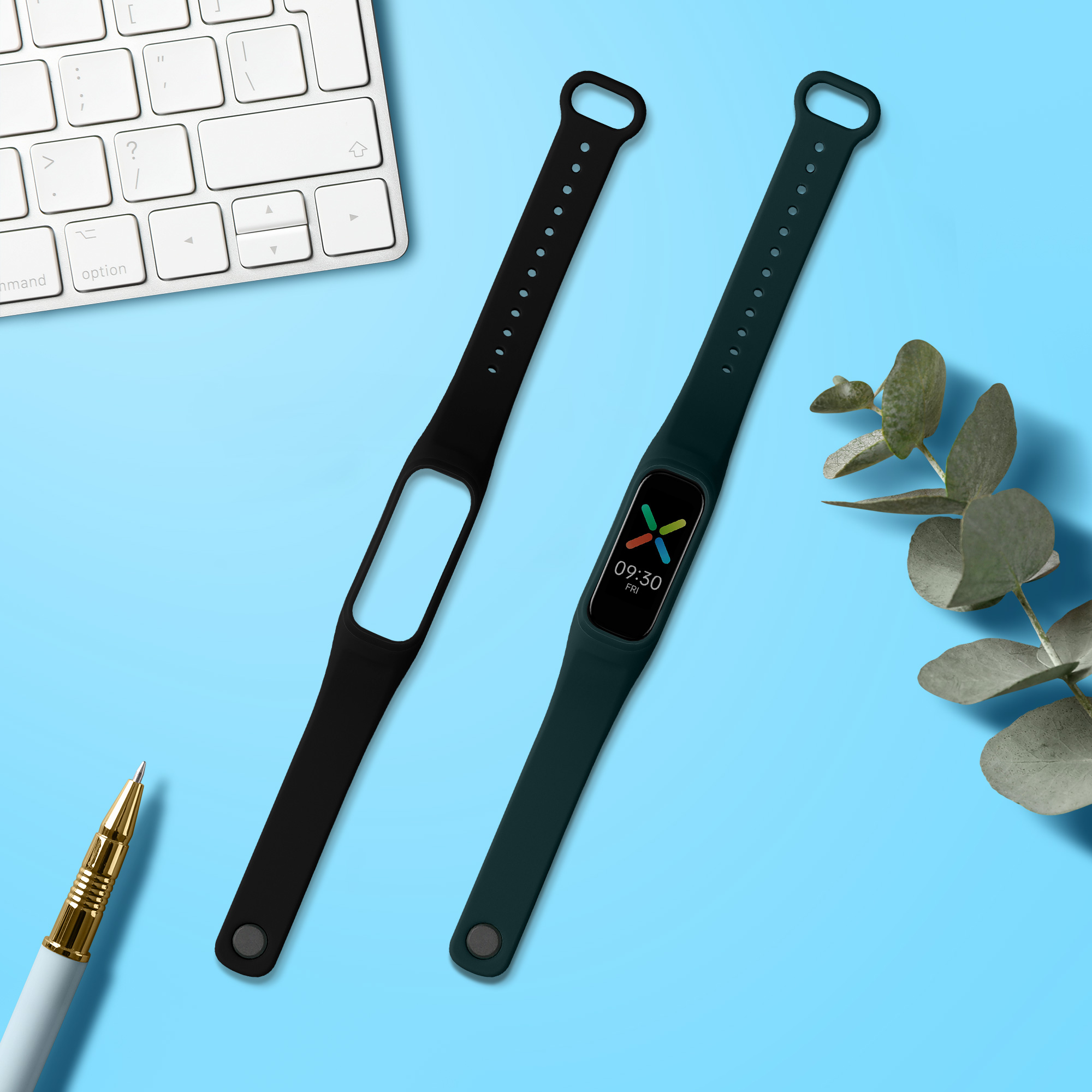 Sada řemínků na chytré hodinky Oppo Band Sport 2 ks černo-modrošedé