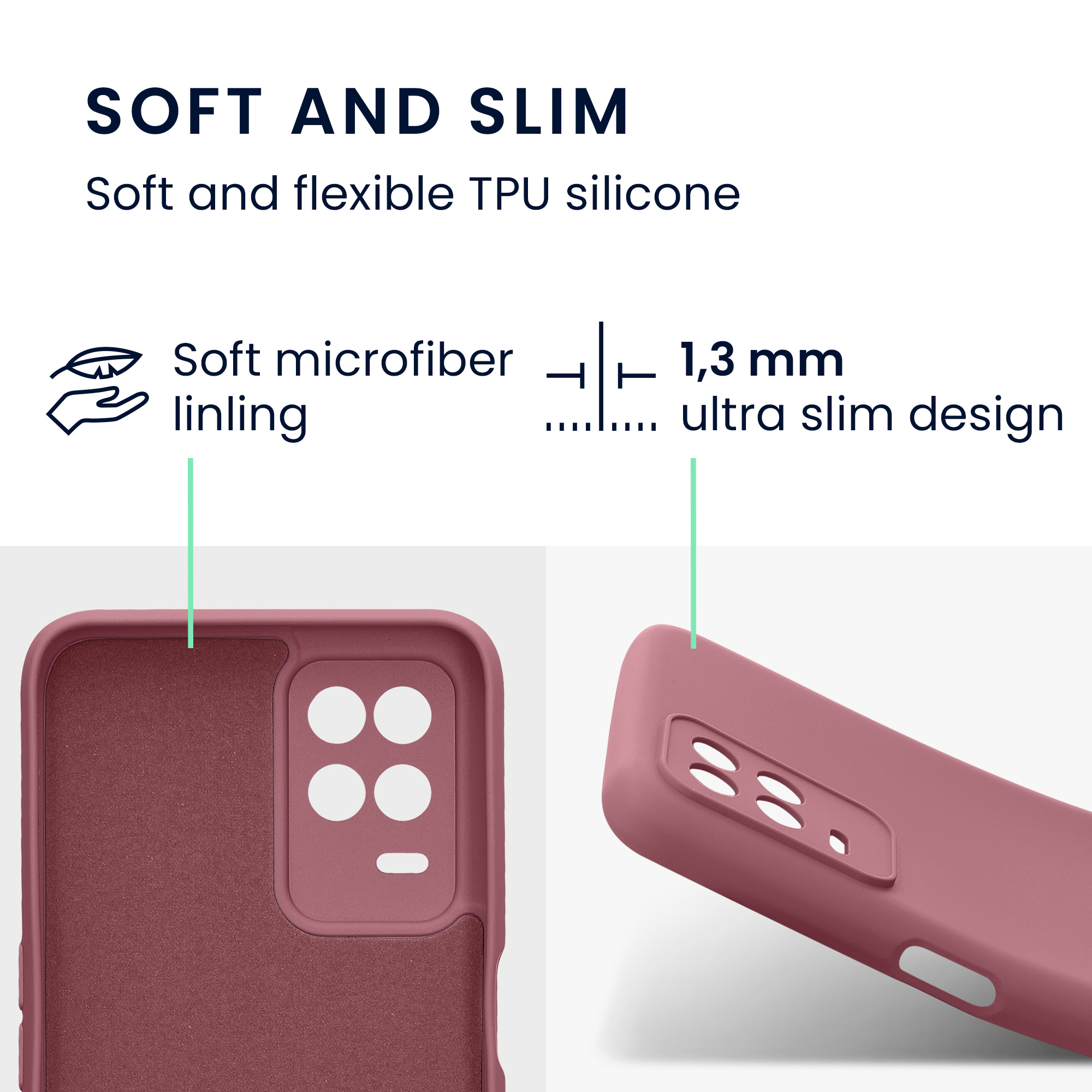 Kryt na mobil Realme 8 (5G) / Narzo 30 (5G) kwmobile TPU matný tmavě růžová