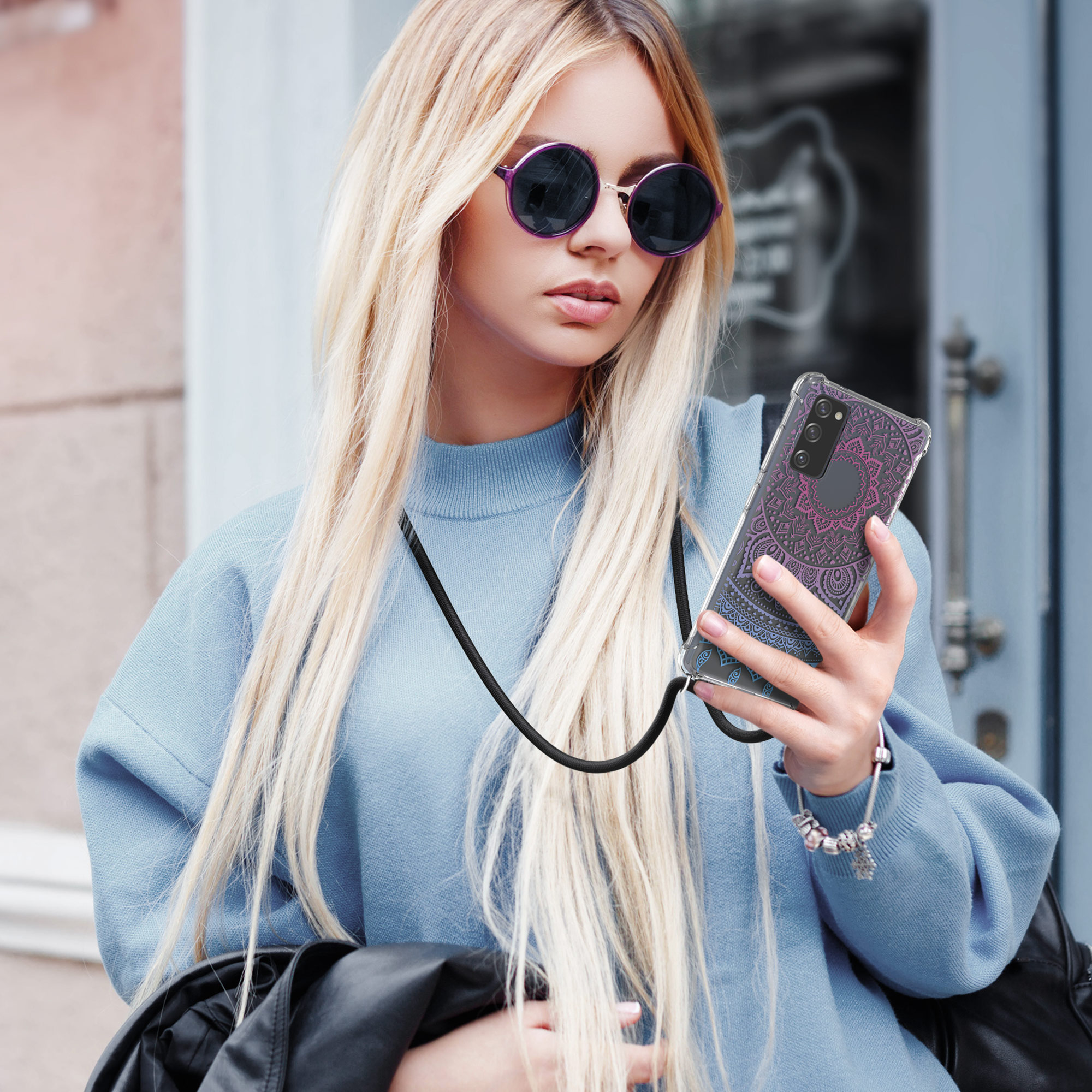 Crossbody kryt na mobil Samsung Galaxy S20 FE kwmobile transparentní