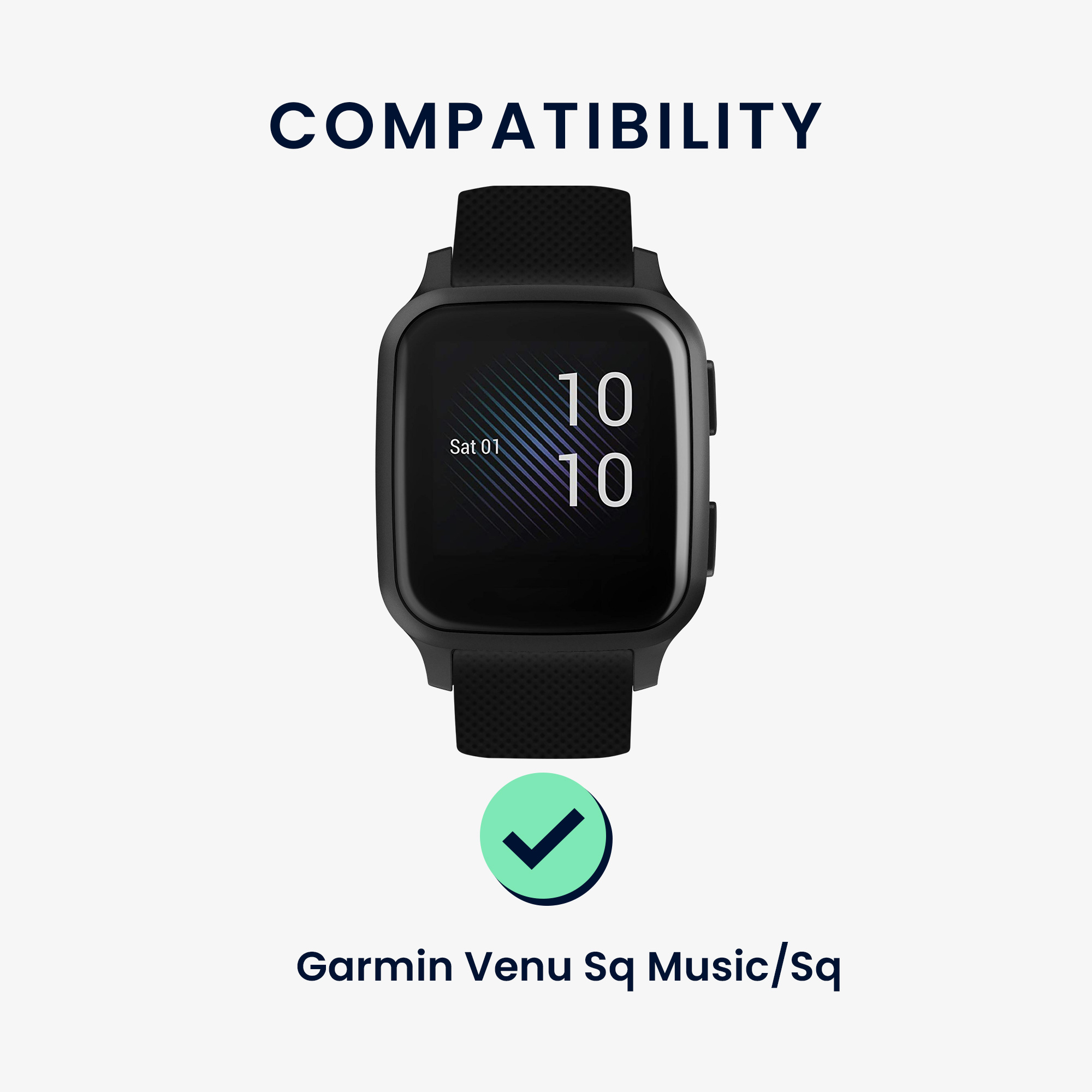 2 ks Řemínek kwmobile pro Garmin Venu Sq Music / Sq - černá / tmavě zelená
