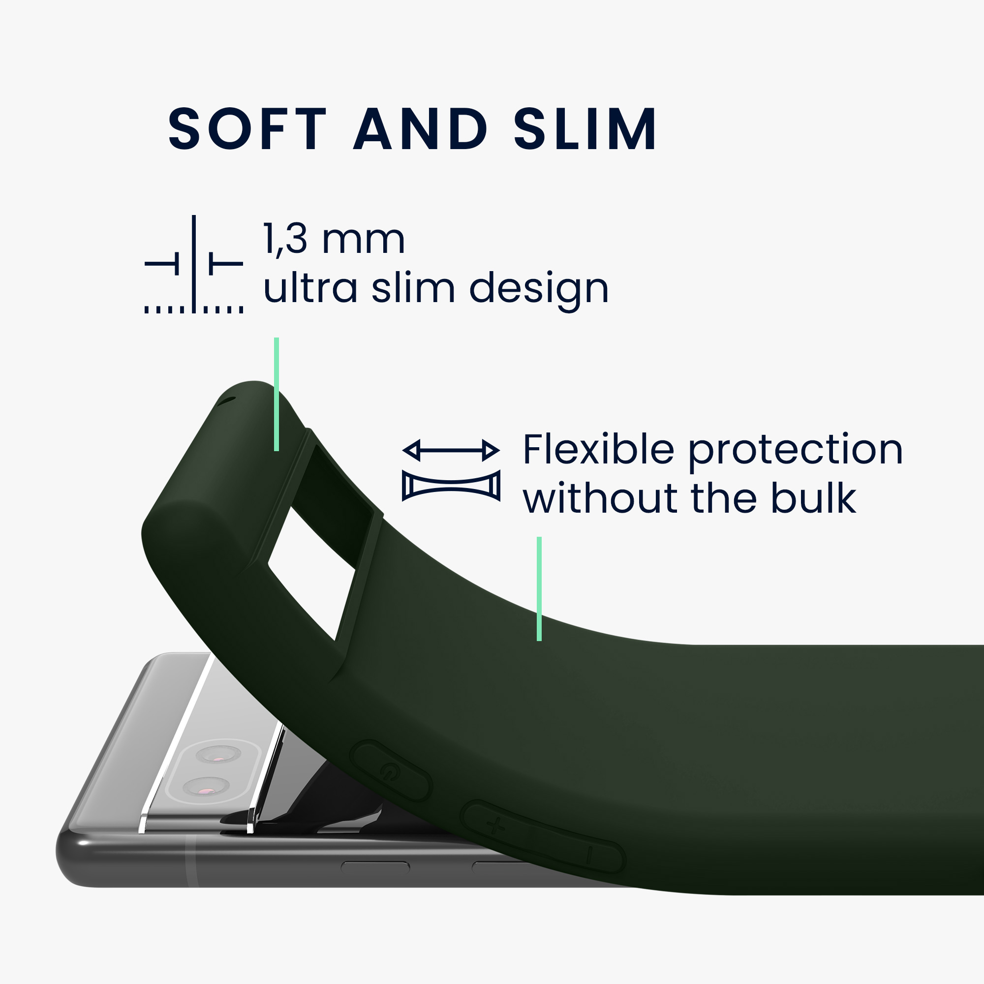 Pouzdro pro Google Pixel 6a kwmobile TPU - tmavě zelená matný