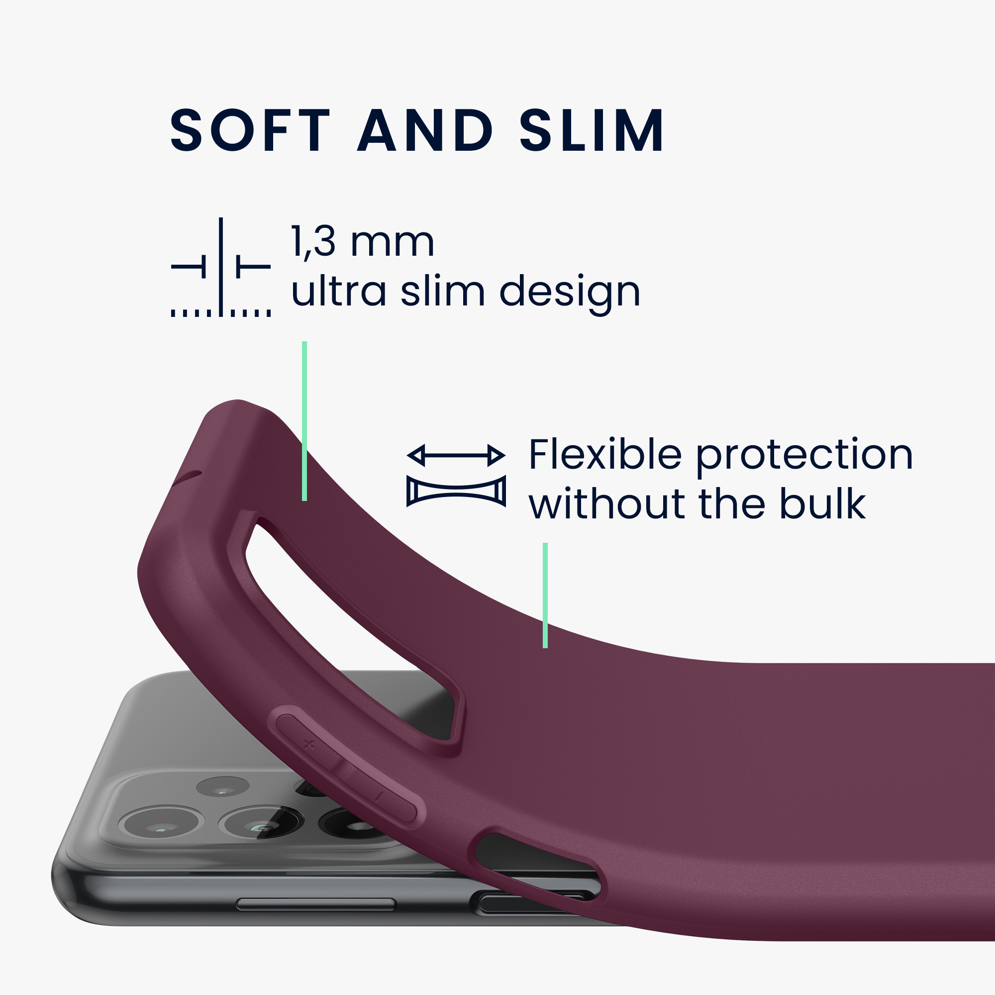 Kryt na mobil Samsung Galaxy A23 4G / 5G kwmobile TPU Bordeaux fialová