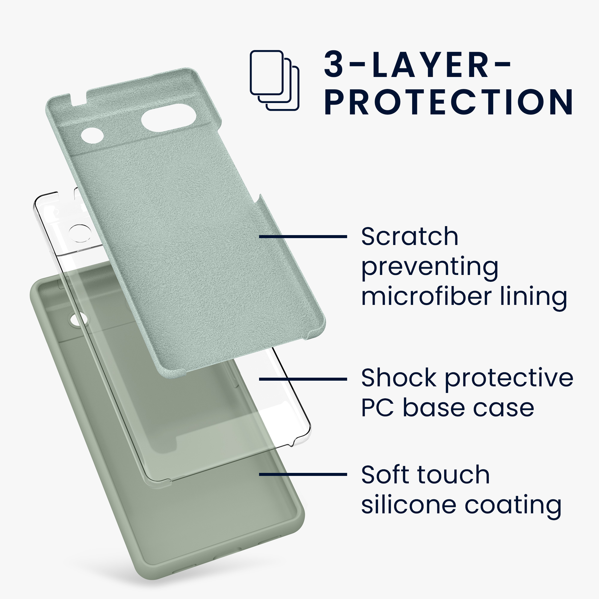 Pouzdro pro Google Pixel 6a kwmobile silikonové - šedozelená