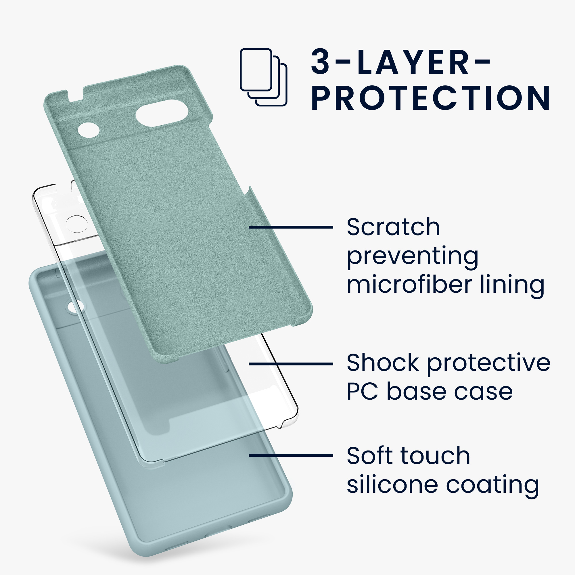 Pouzdro pro Google Pixel 6a kwmobile silikonové - světle mátová